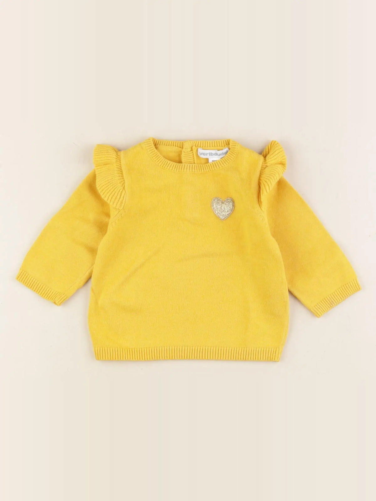 Vertbaudet - pull jaune - 3 mois