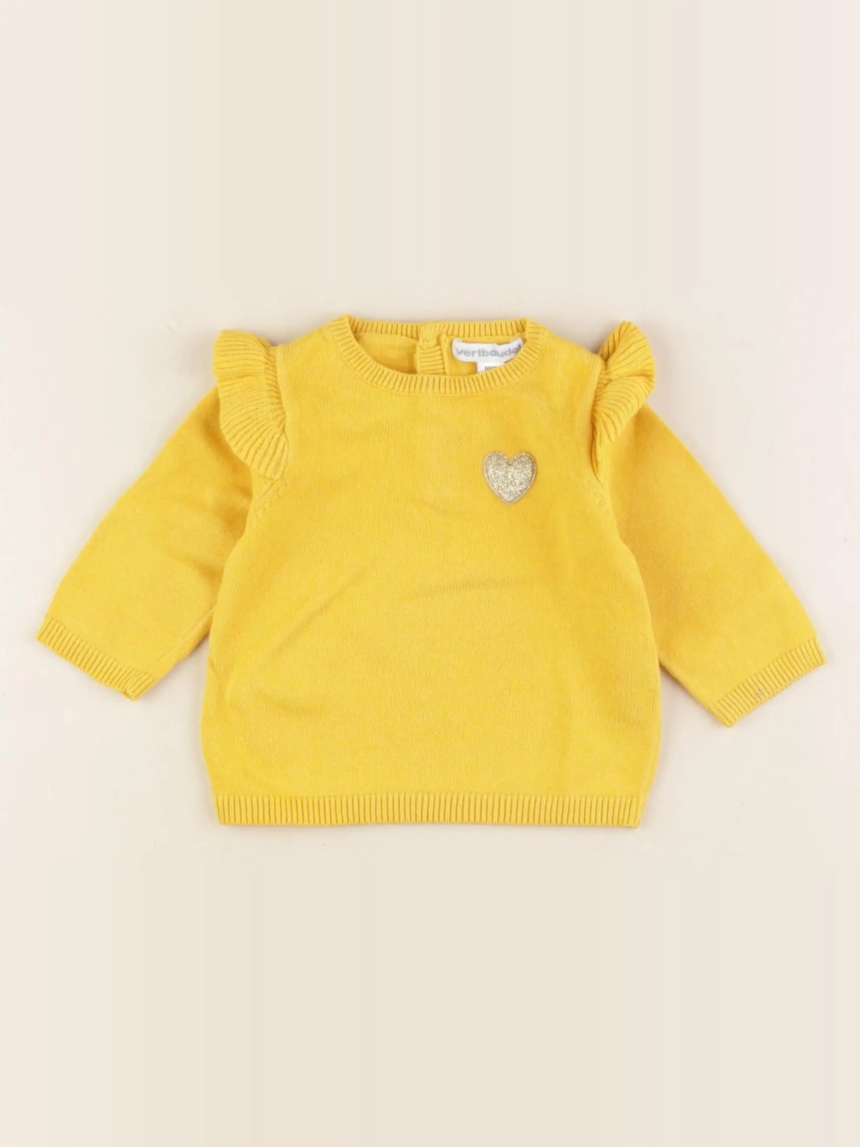 Vertbaudet - pull jaune - 3 mois