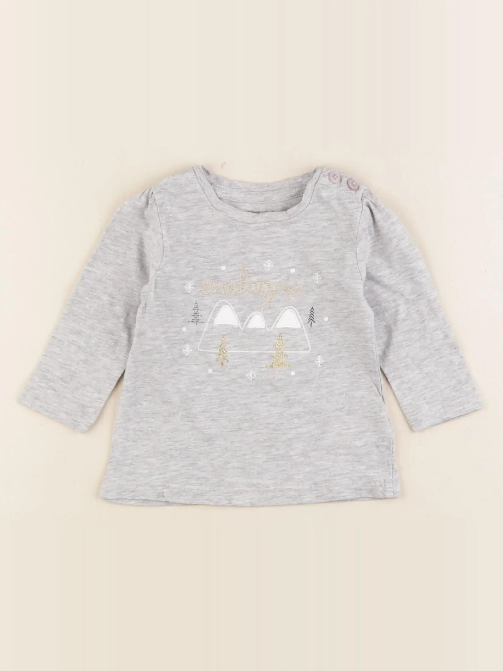 Vertbaudet - tee-shirt gris - 3 mois
