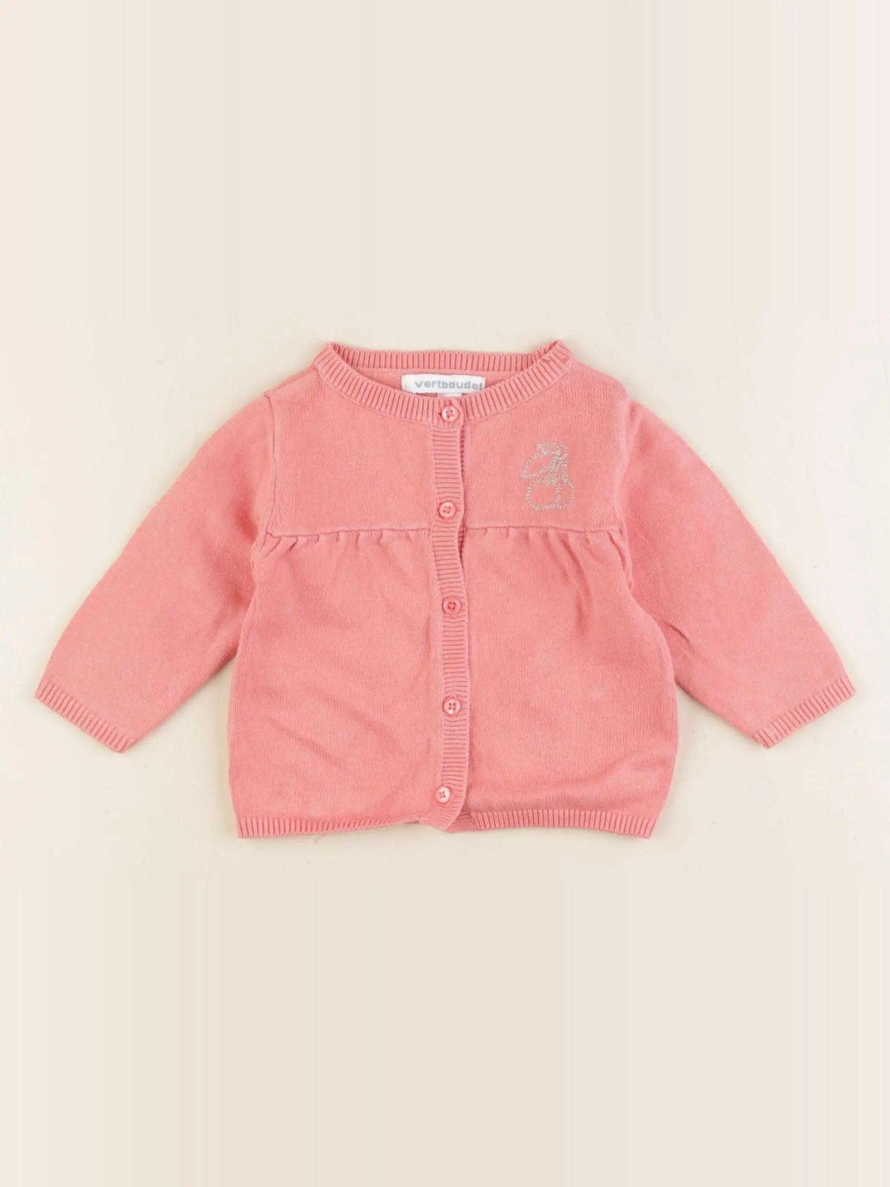 Vertbaudet - gilet rose - 3 mois