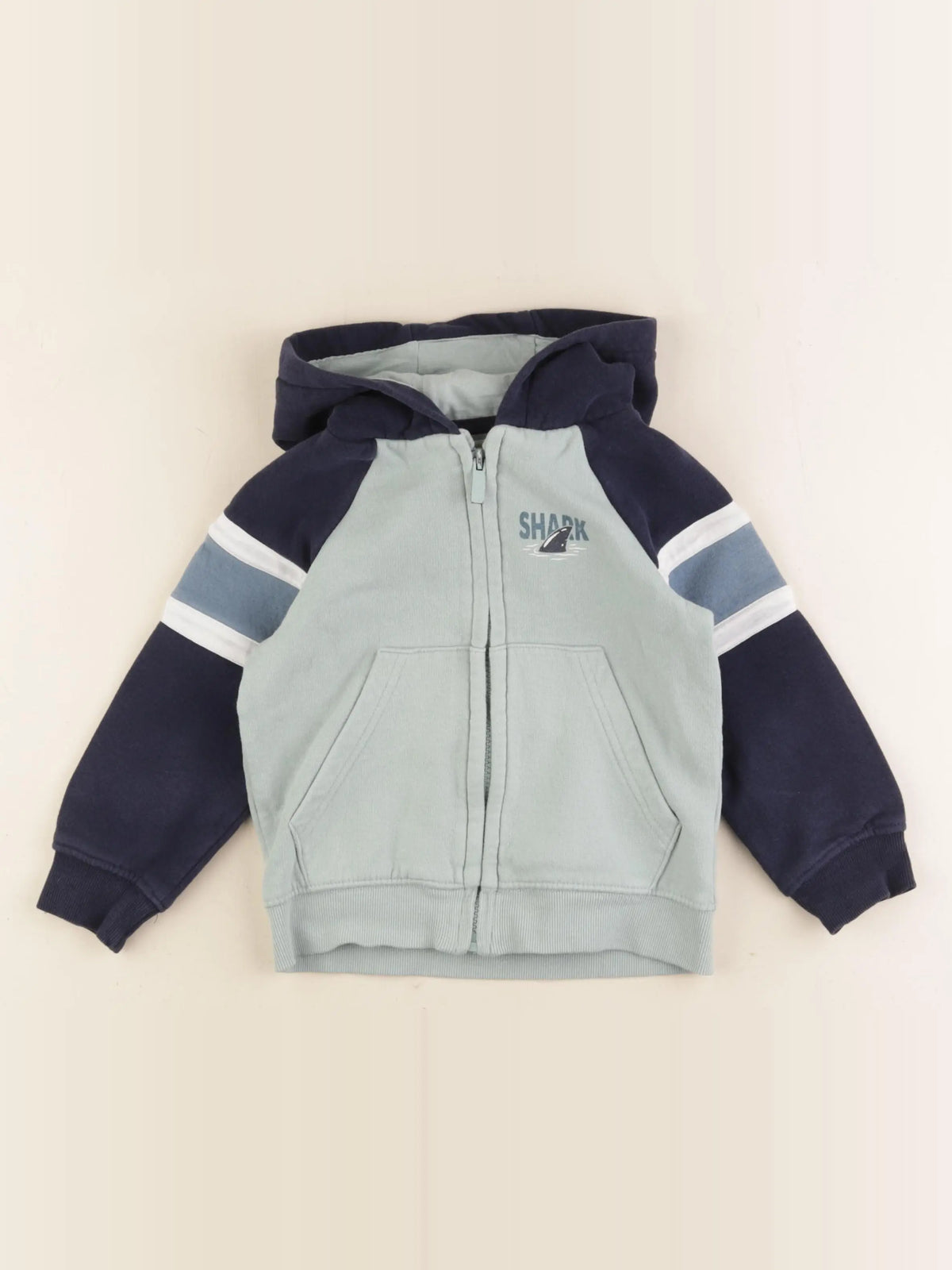 Vertbaudet - sweat bleu, vert - 5 ans