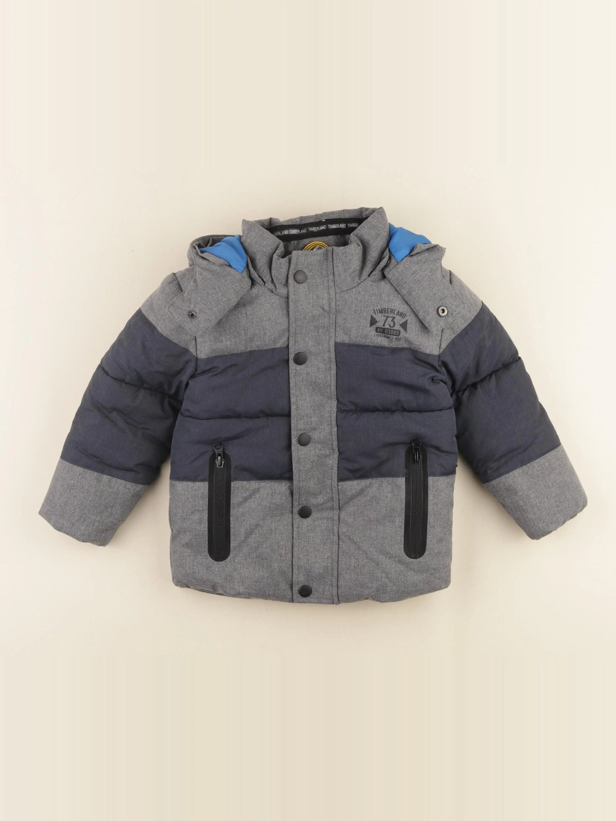 Timberland - parka gris, bleu - 3 ans