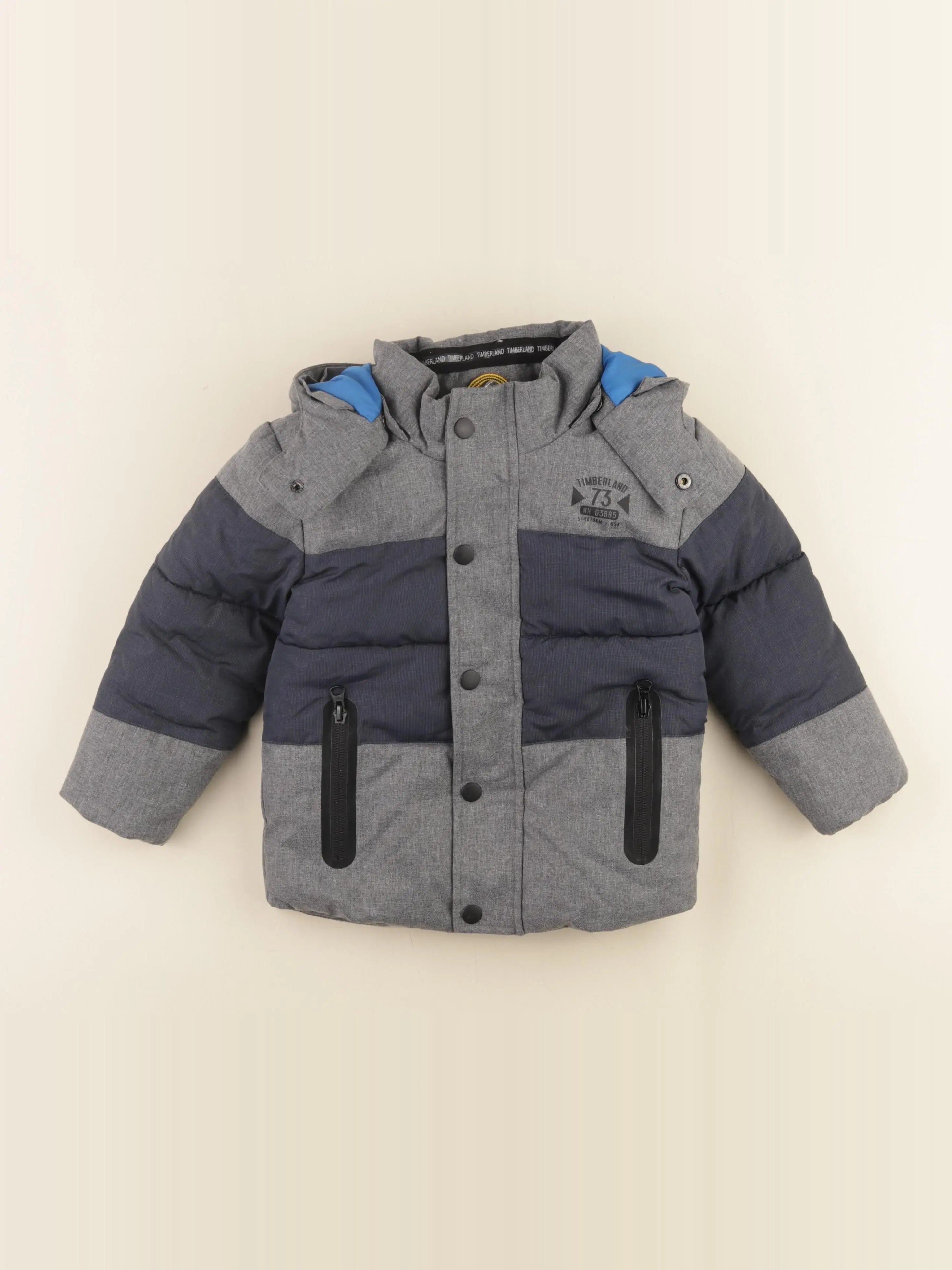 Timberland - parka gris, bleu - 3 ans