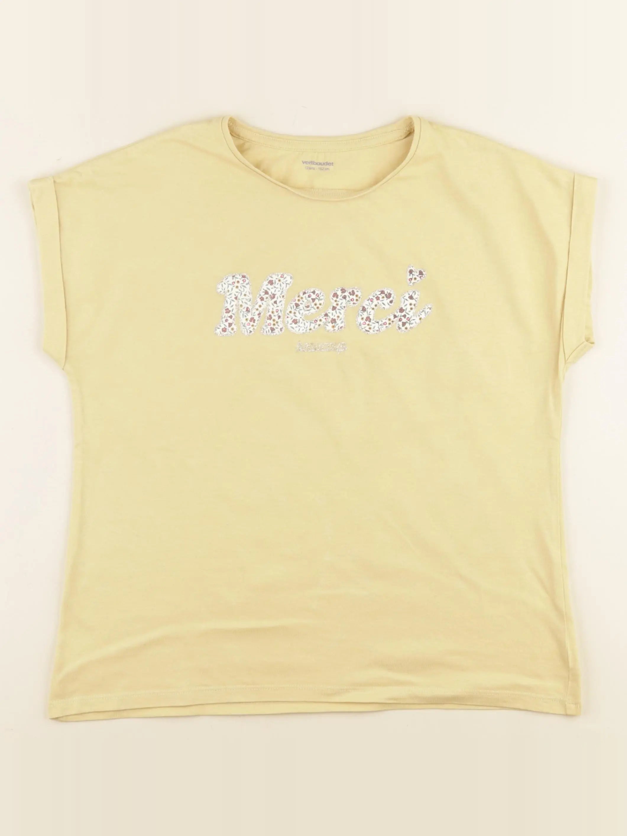 Vertbaudet - tee-shirt jaune - 12 ans