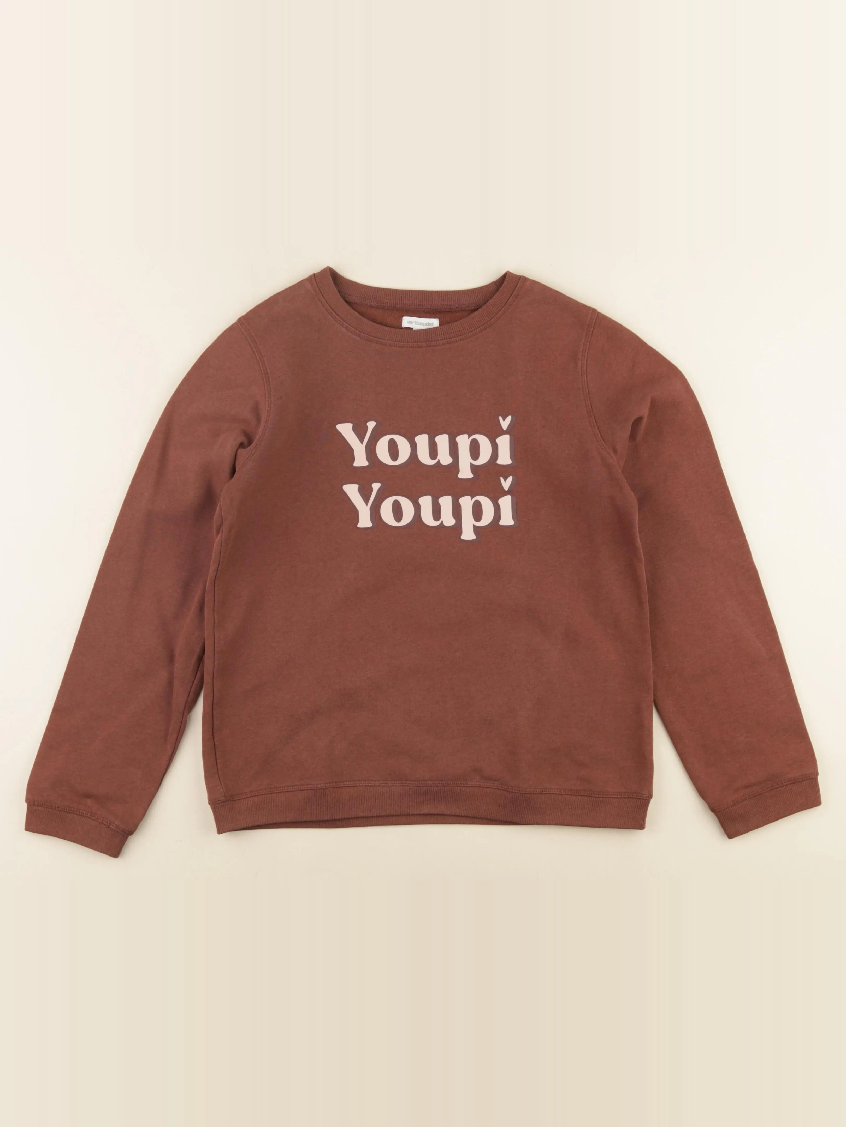 Vertbaudet - sweat marron - 12 ans