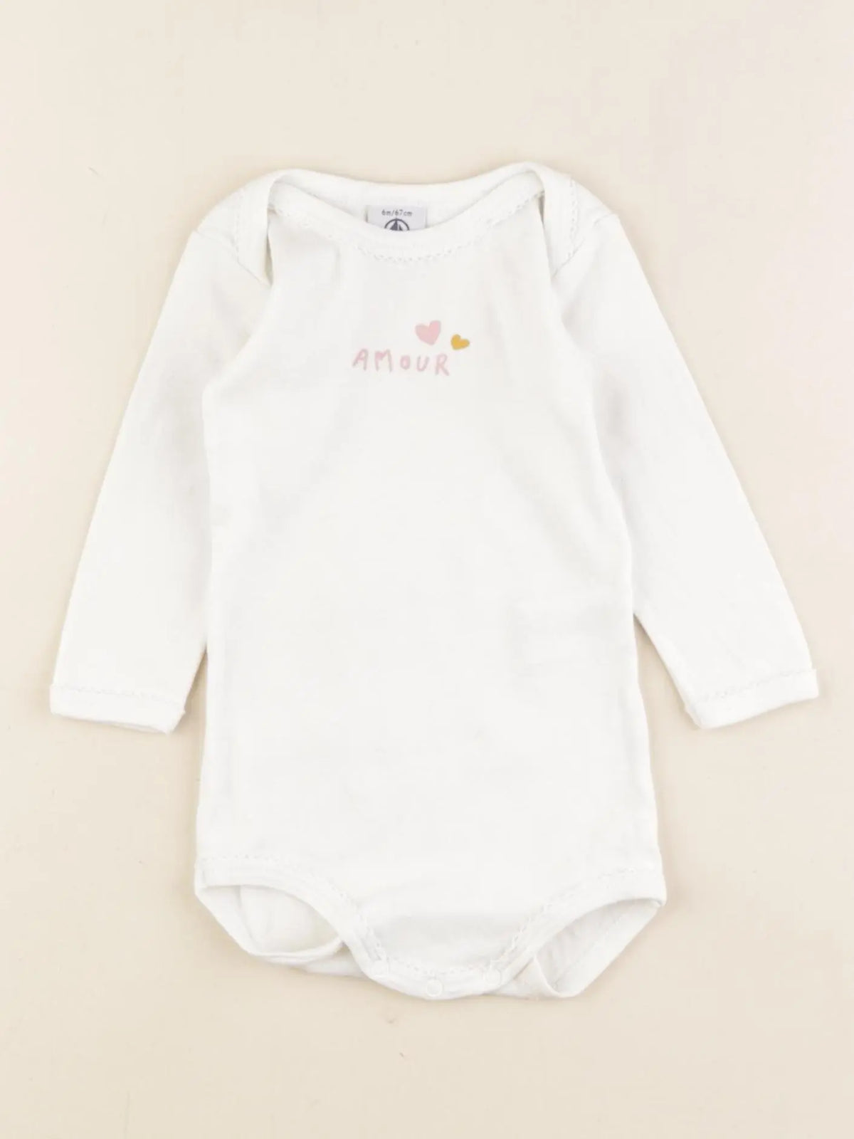 Petit Bateau - body blanc - 6 mois