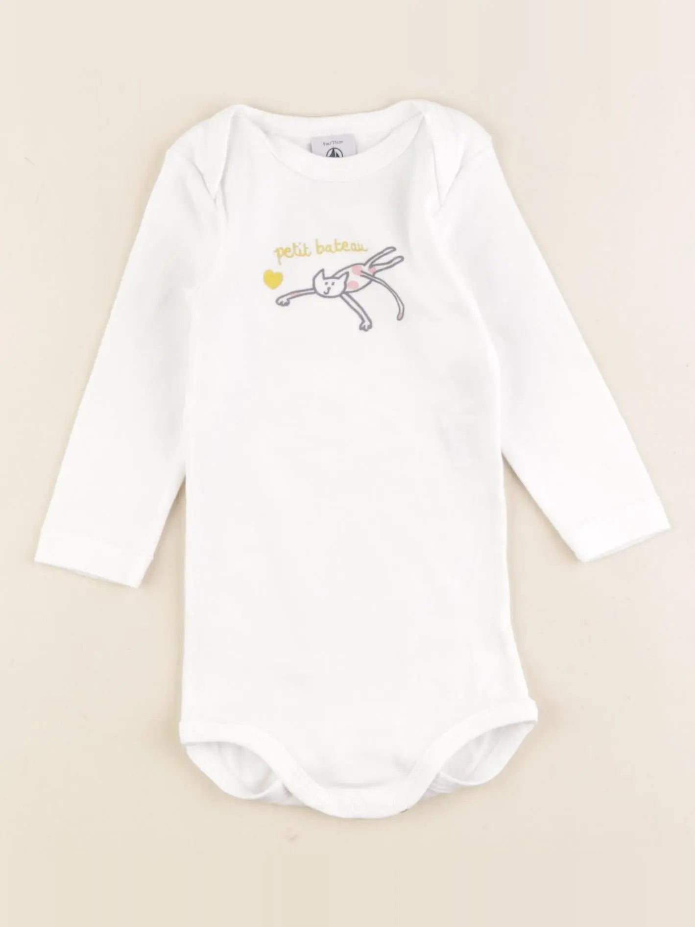 Petit Bateau - body blanc - 9 mois
