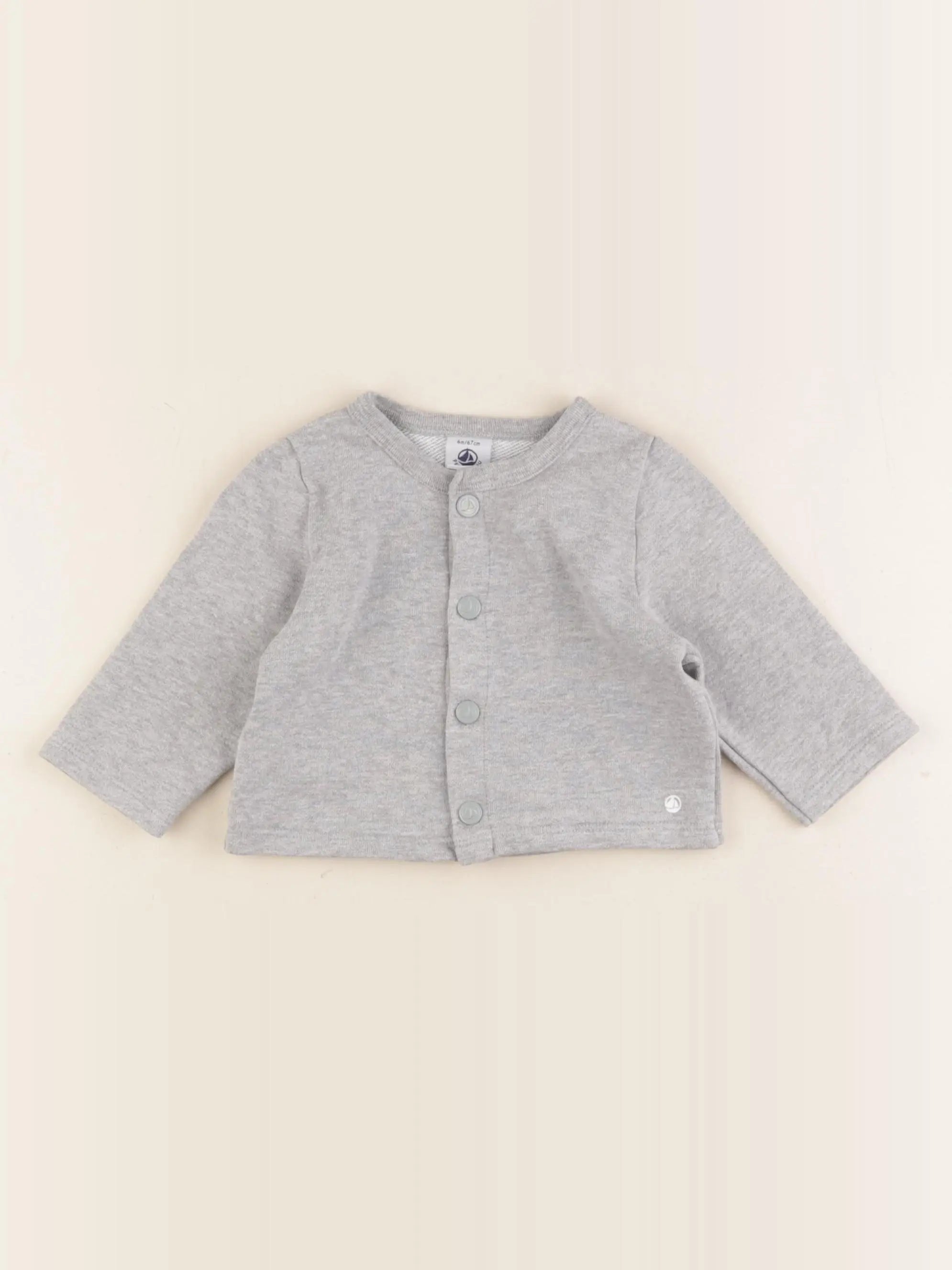 Petit Bateau - tee-shirt gris - 6 mois
