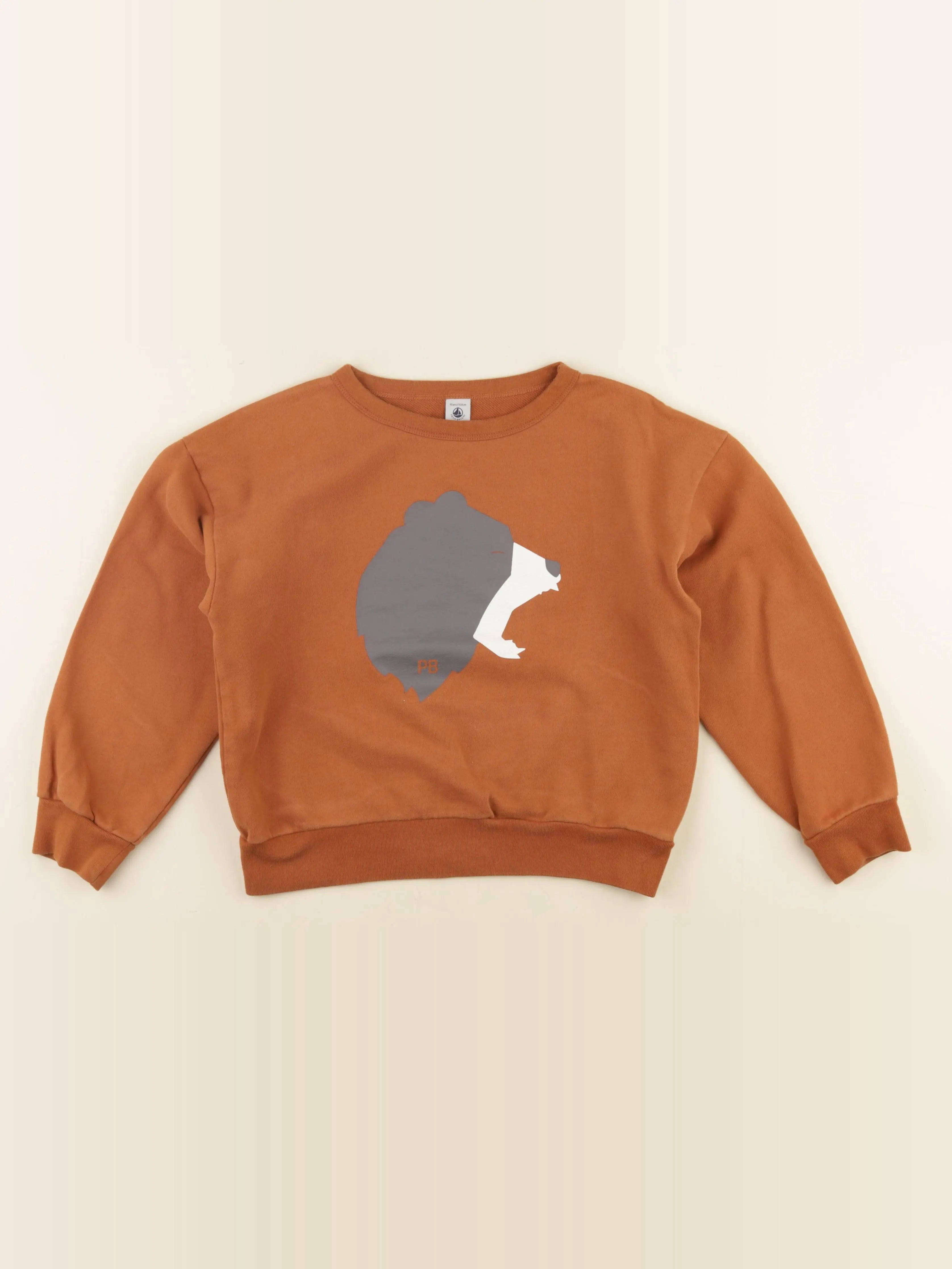 Petit Bateau - sweat marron - 10 ans