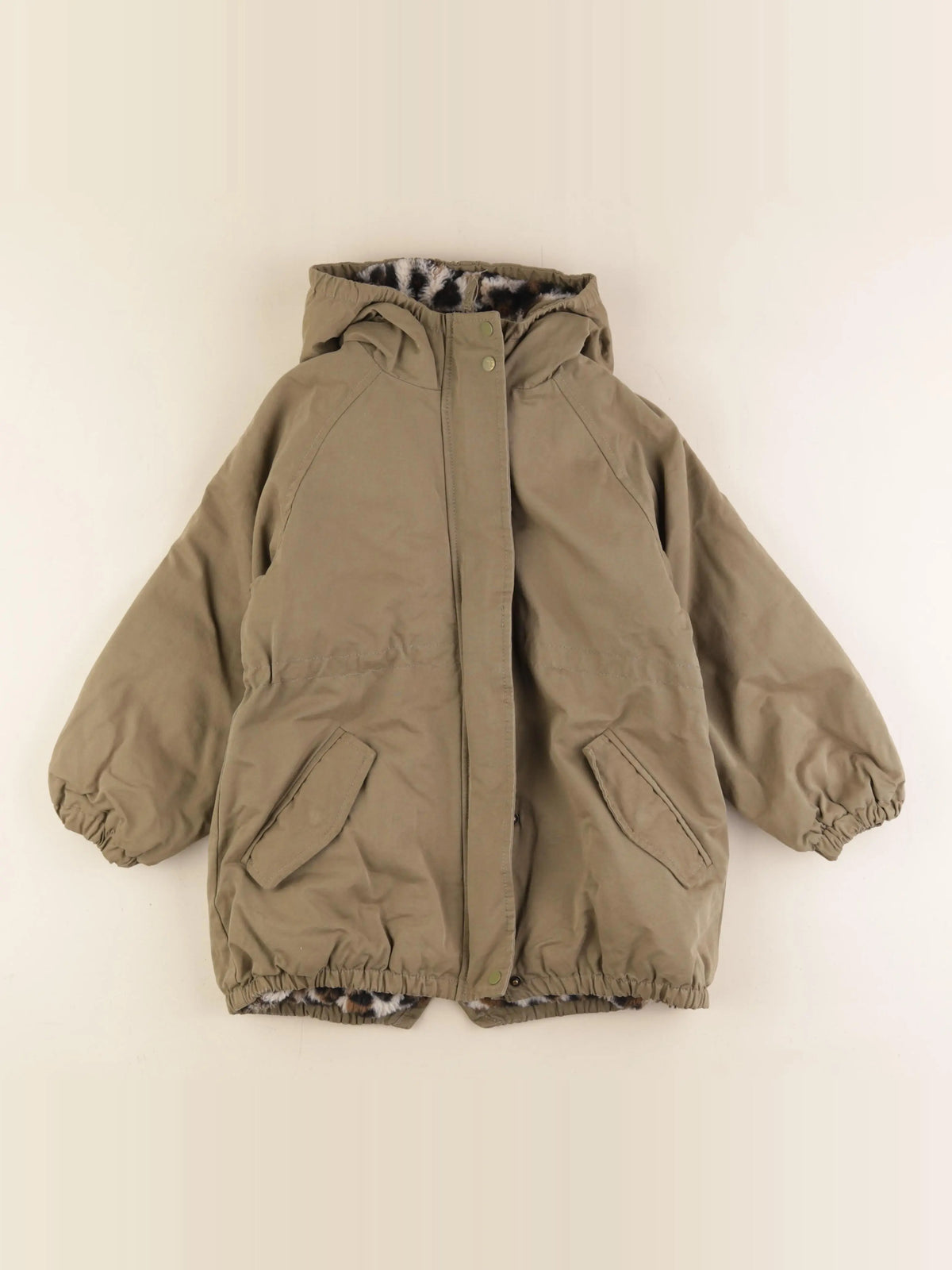Vertbaudet - parka réversible vert - 8 ans