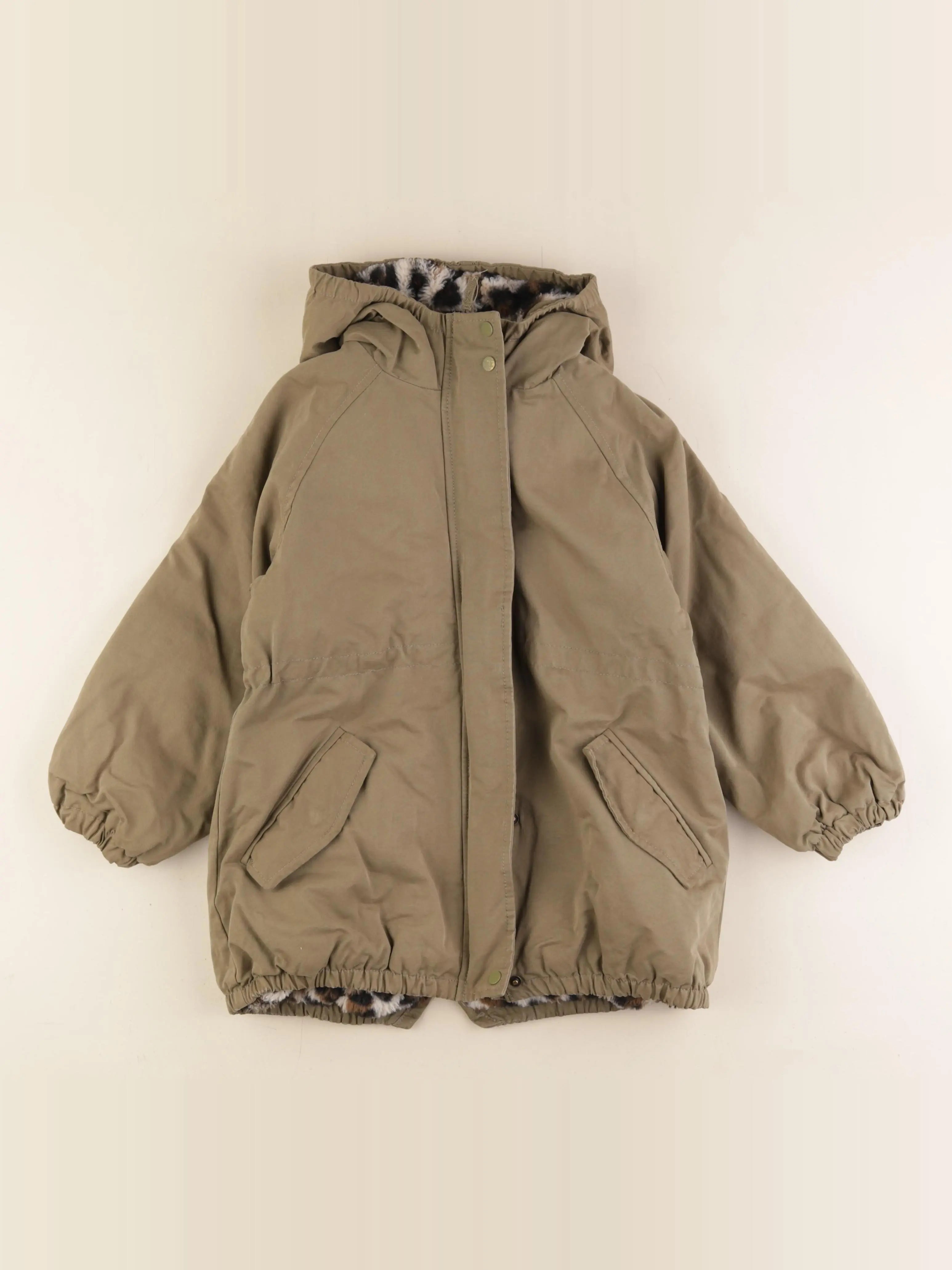 Vertbaudet - parka réversible vert - 8 ans