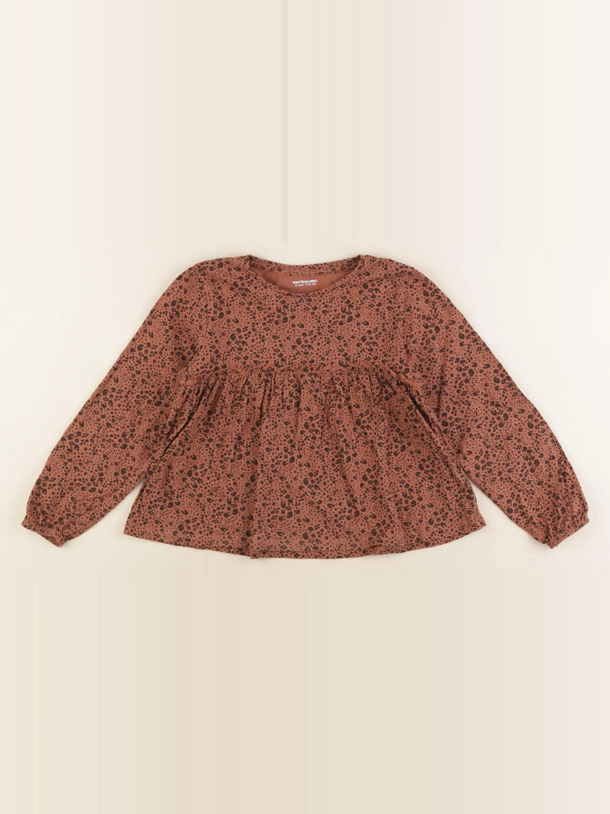 Vertbaudet - tee-shirt marron - 6 ans