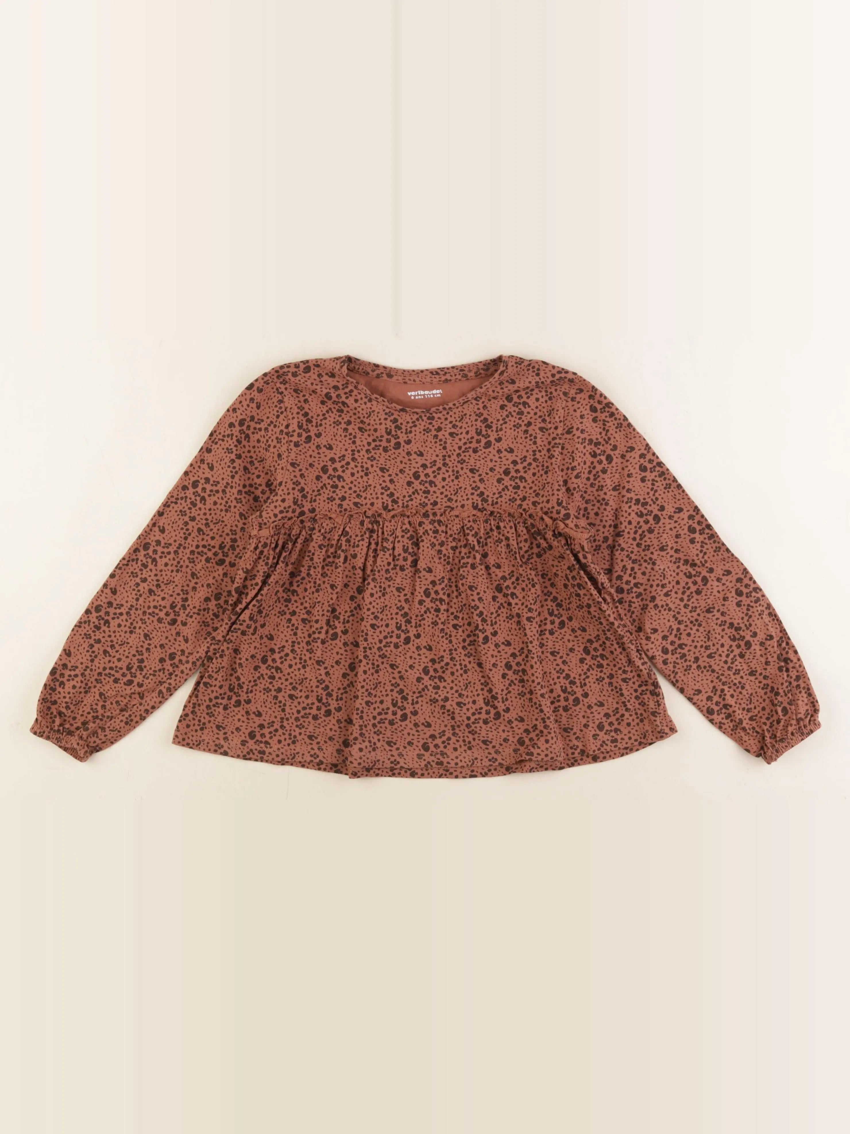 Vertbaudet - tee-shirt marron - 6 ans