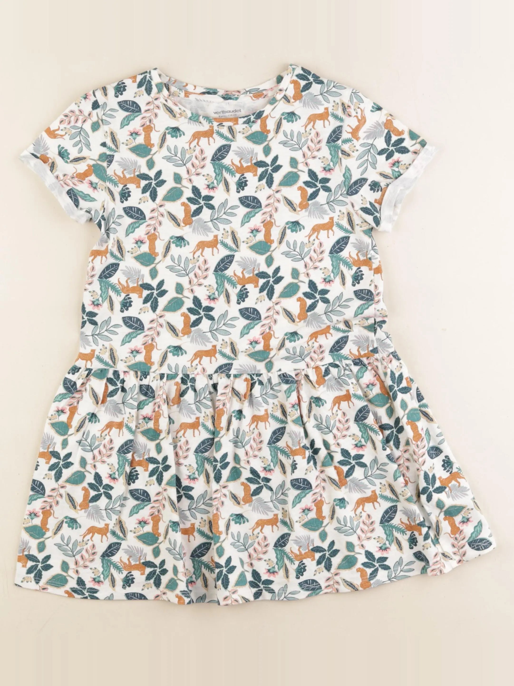 Vertbaudet - robe multicolore - 6 ans