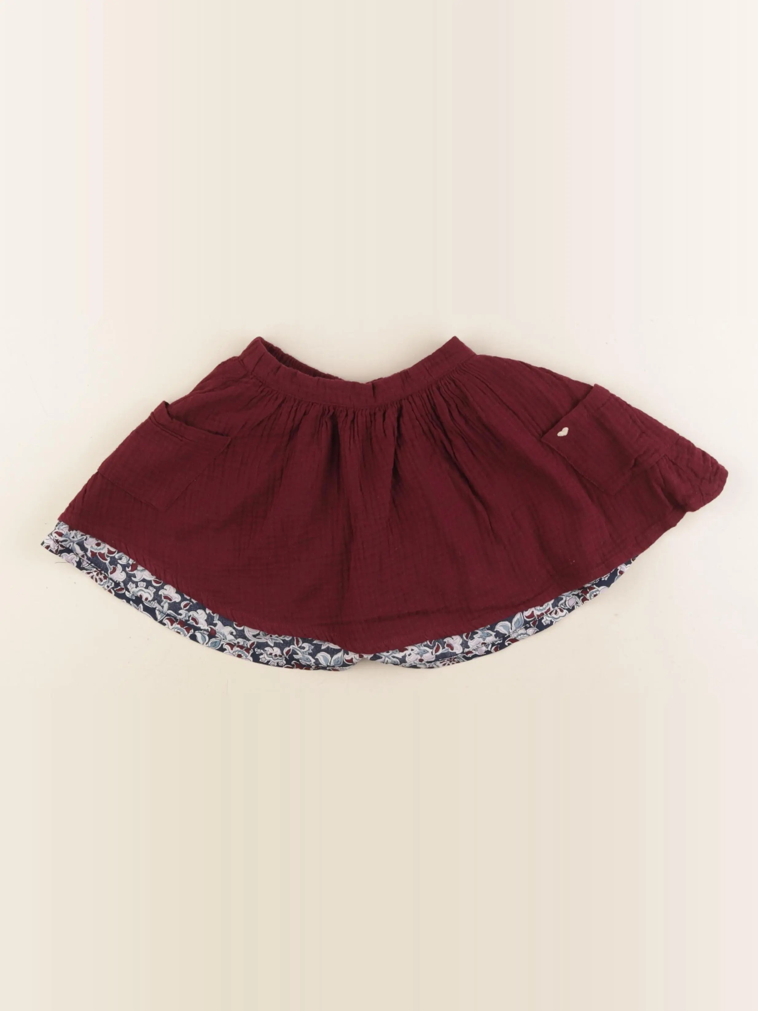 Vertbaudet - jupe réversible rouge - 4 ans