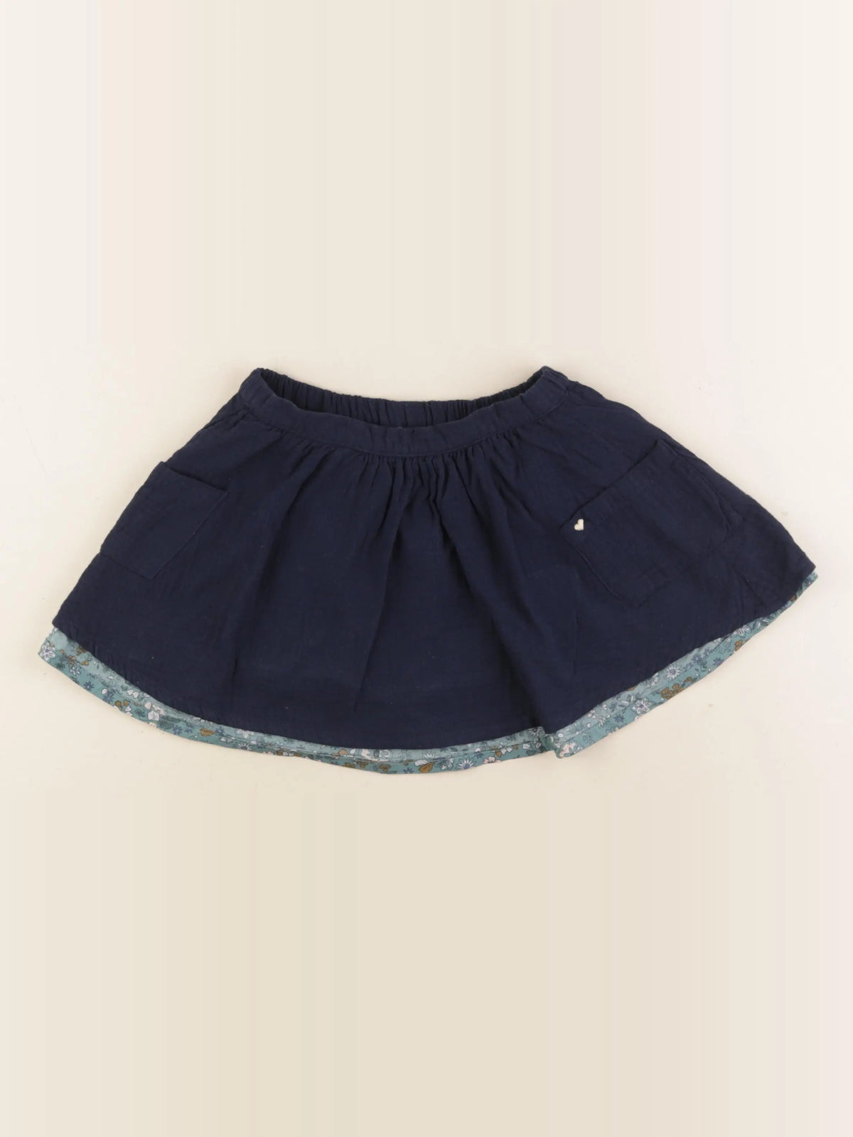 Vertbaudet - jupe réversible bleu - 4 ans