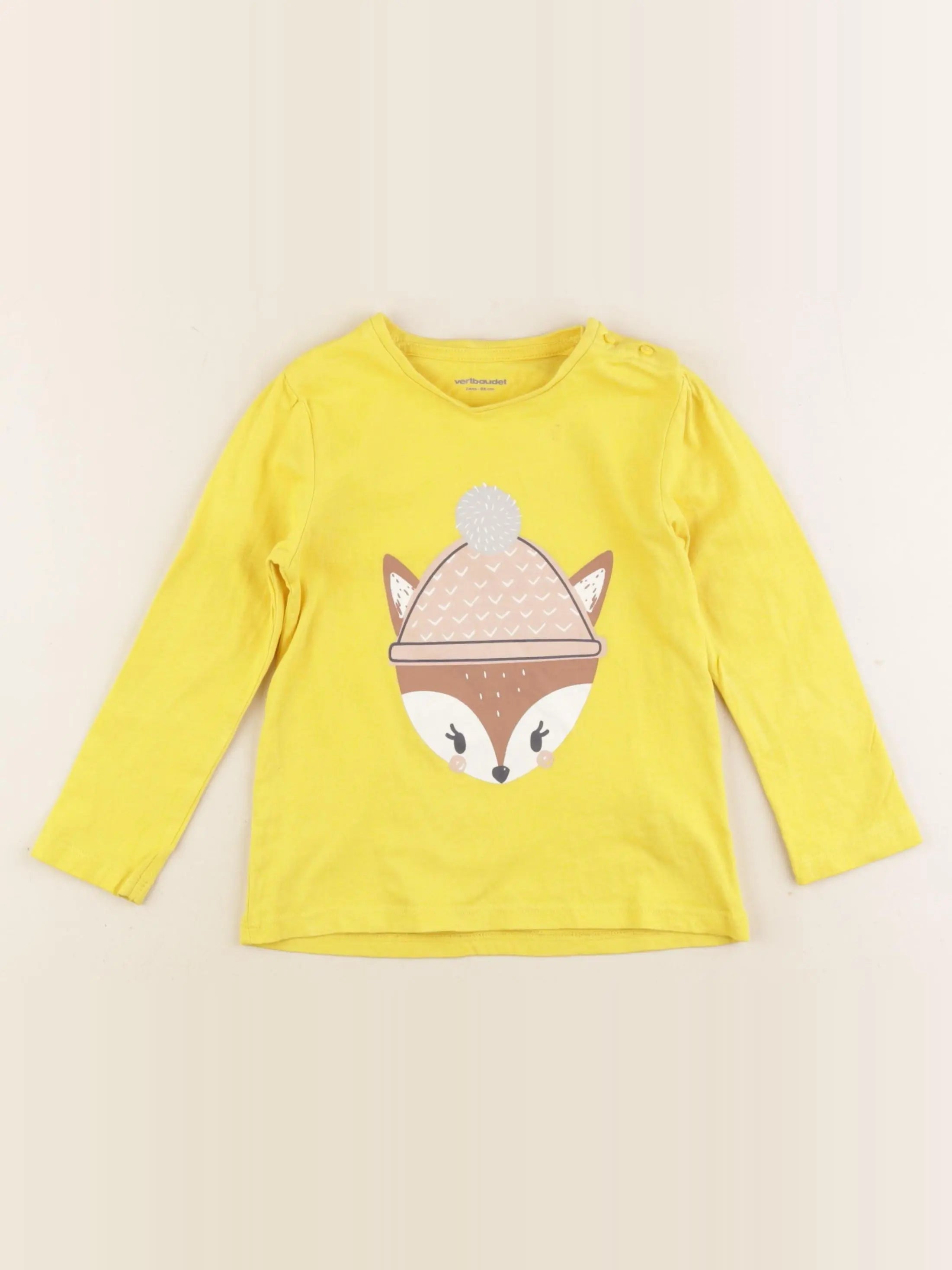 Vertbaudet - tee-shirt jaune - 2 ans