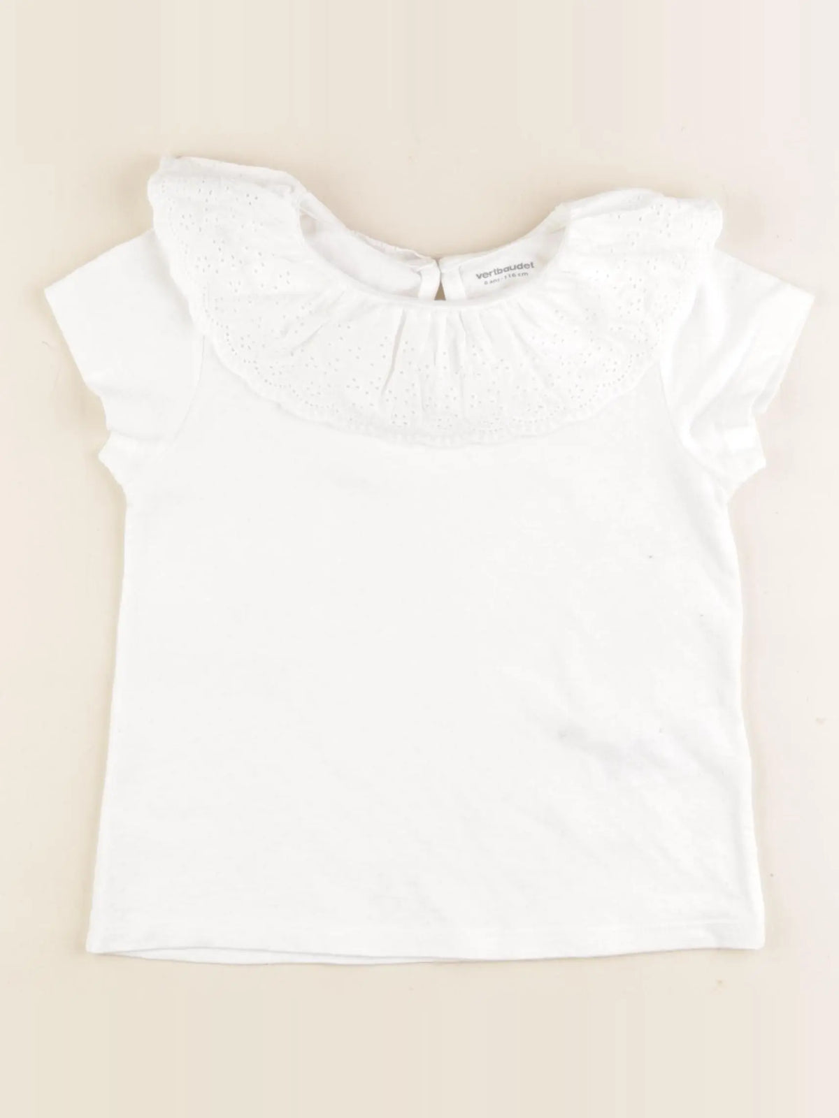 Vertbaudet - tee-shirt blanc - 6 ans