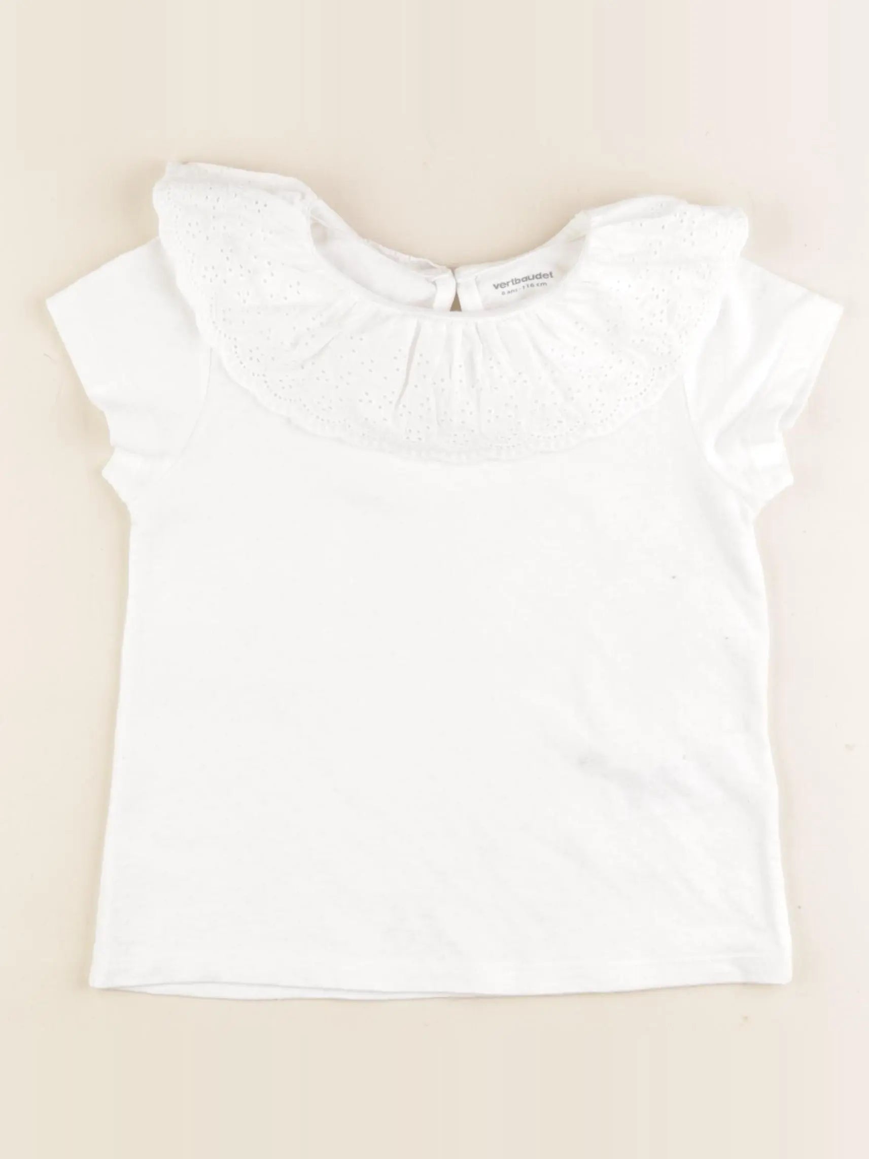 Vertbaudet - tee-shirt blanc - 6 ans