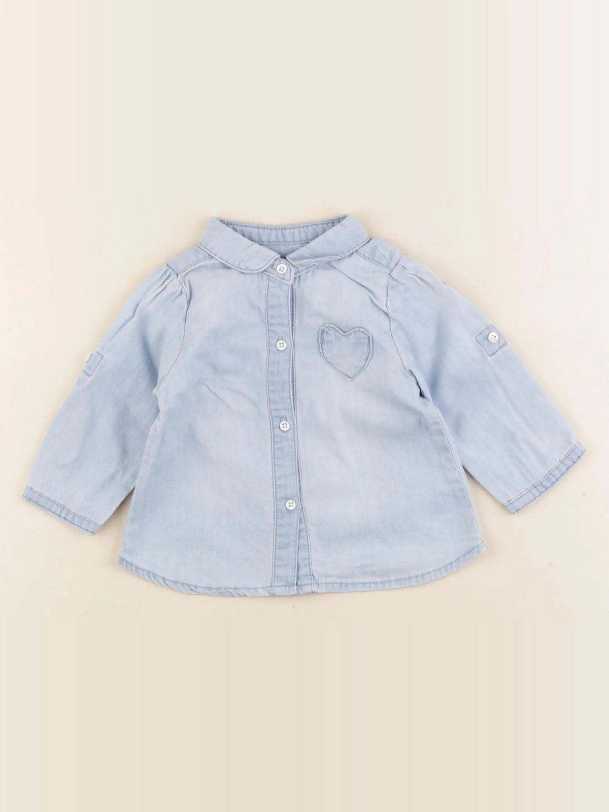 Vertbaudet - chemise bleu - 6 mois