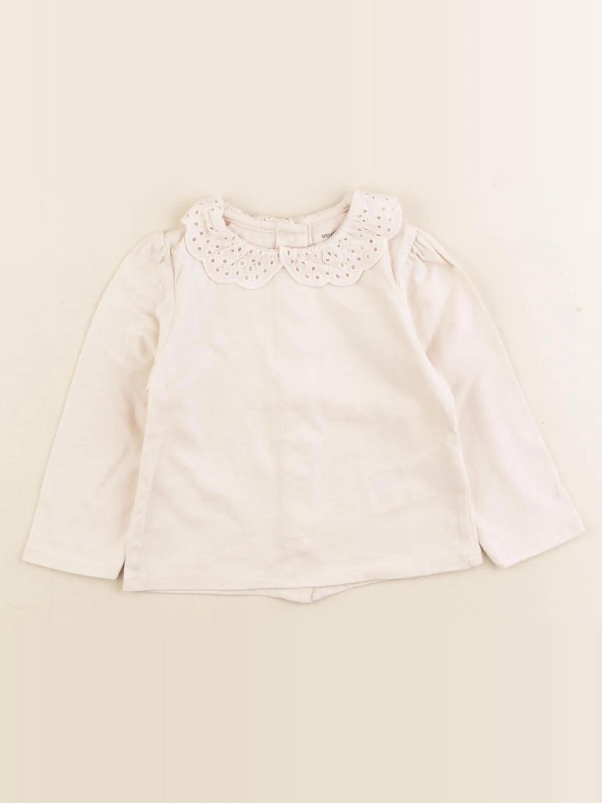 Vertbaudet - tee-shirt beige - 6 mois