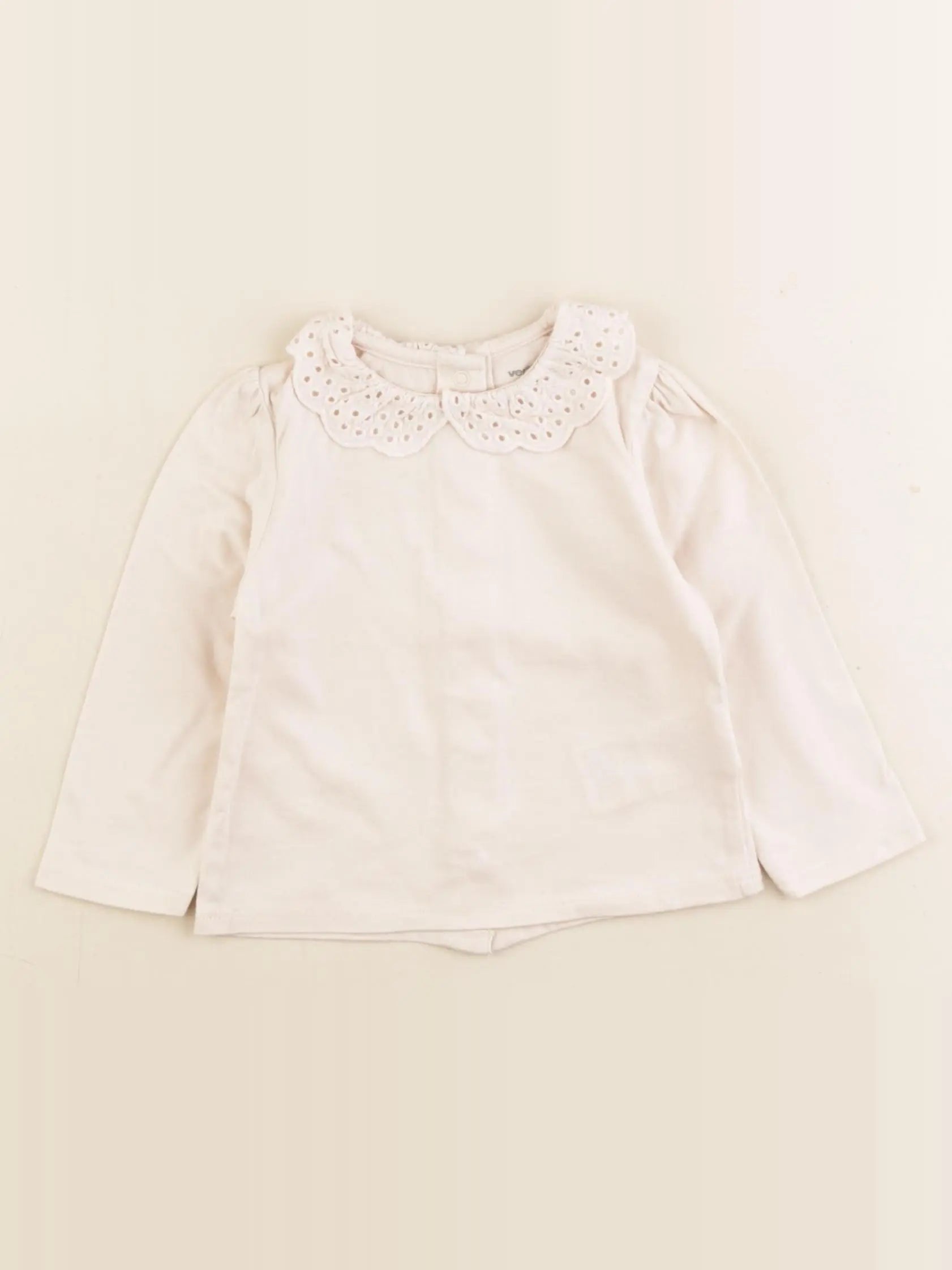 Vertbaudet - tee-shirt beige - 6 mois