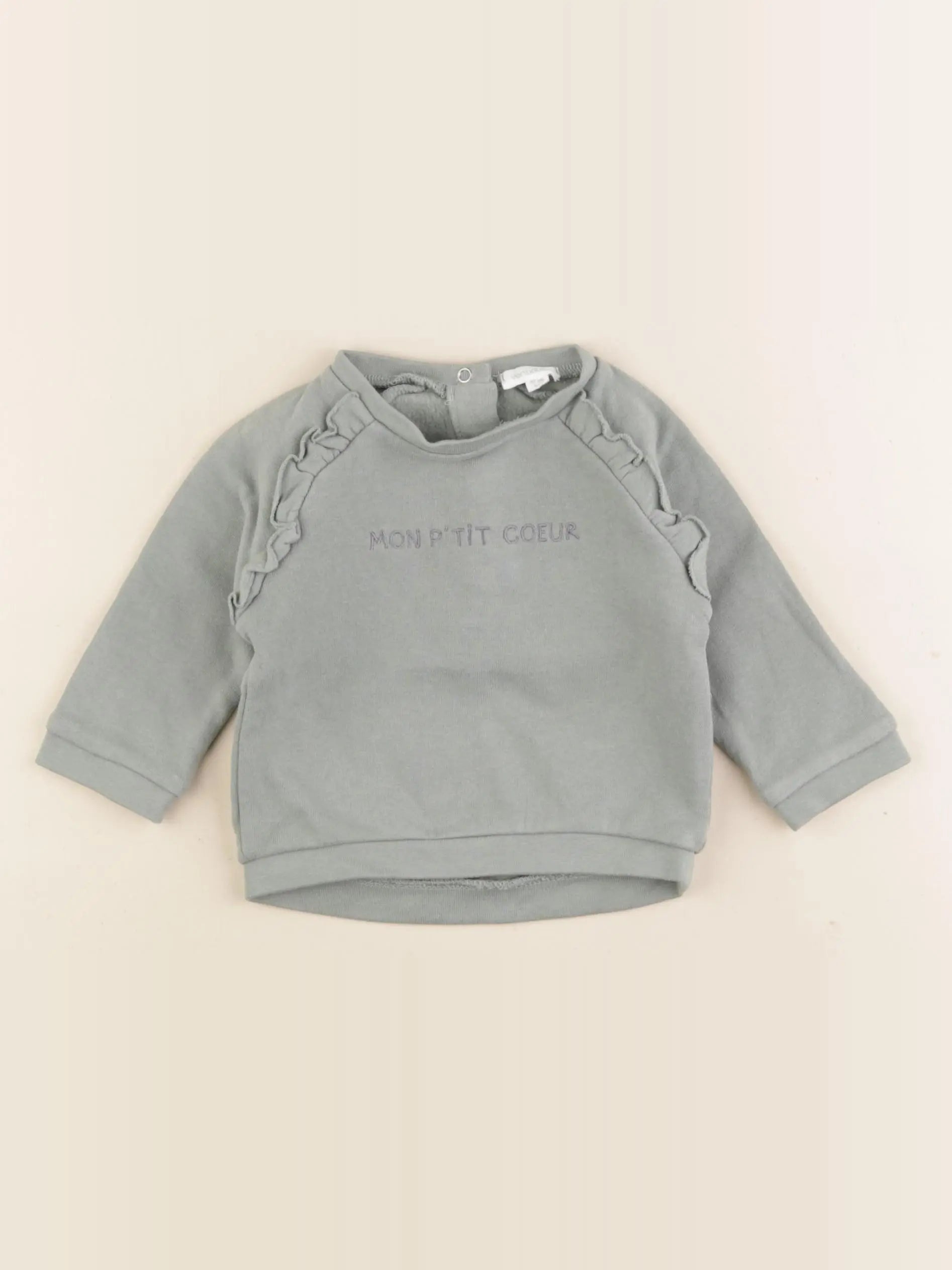 Vertbaudet - sweat vert - 6 mois