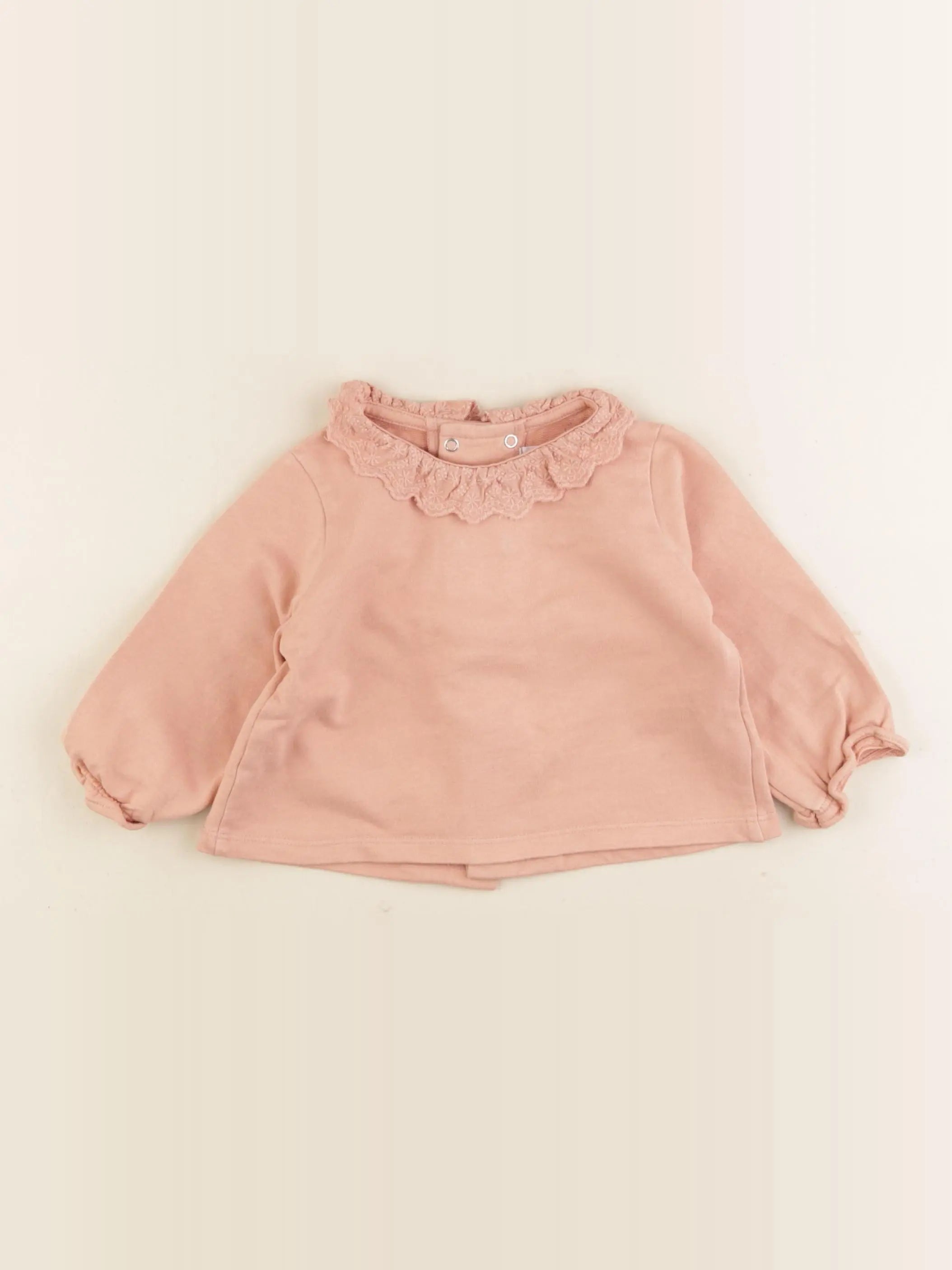 Vertbaudet - sweat orange - 9 mois