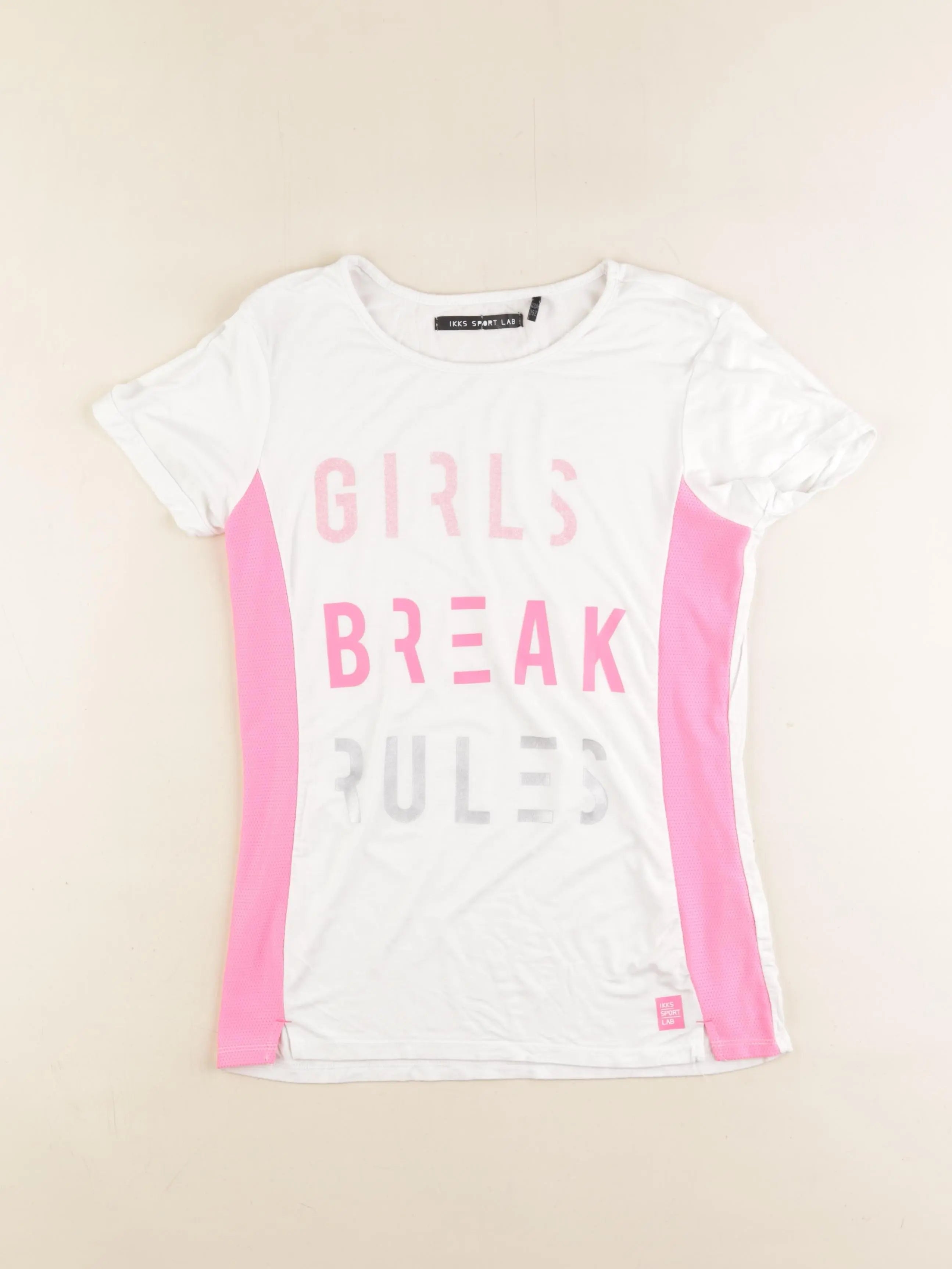 IKKS - tee-shirt blanc, rose - 12 ans