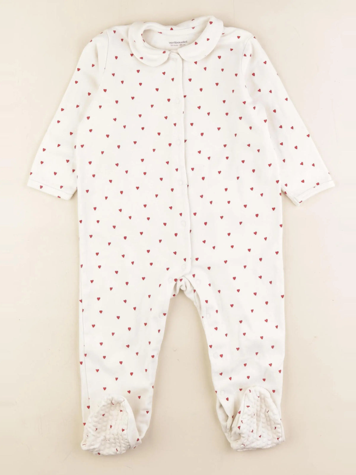 Vertbaudet - pyjama coton beige - 24 mois