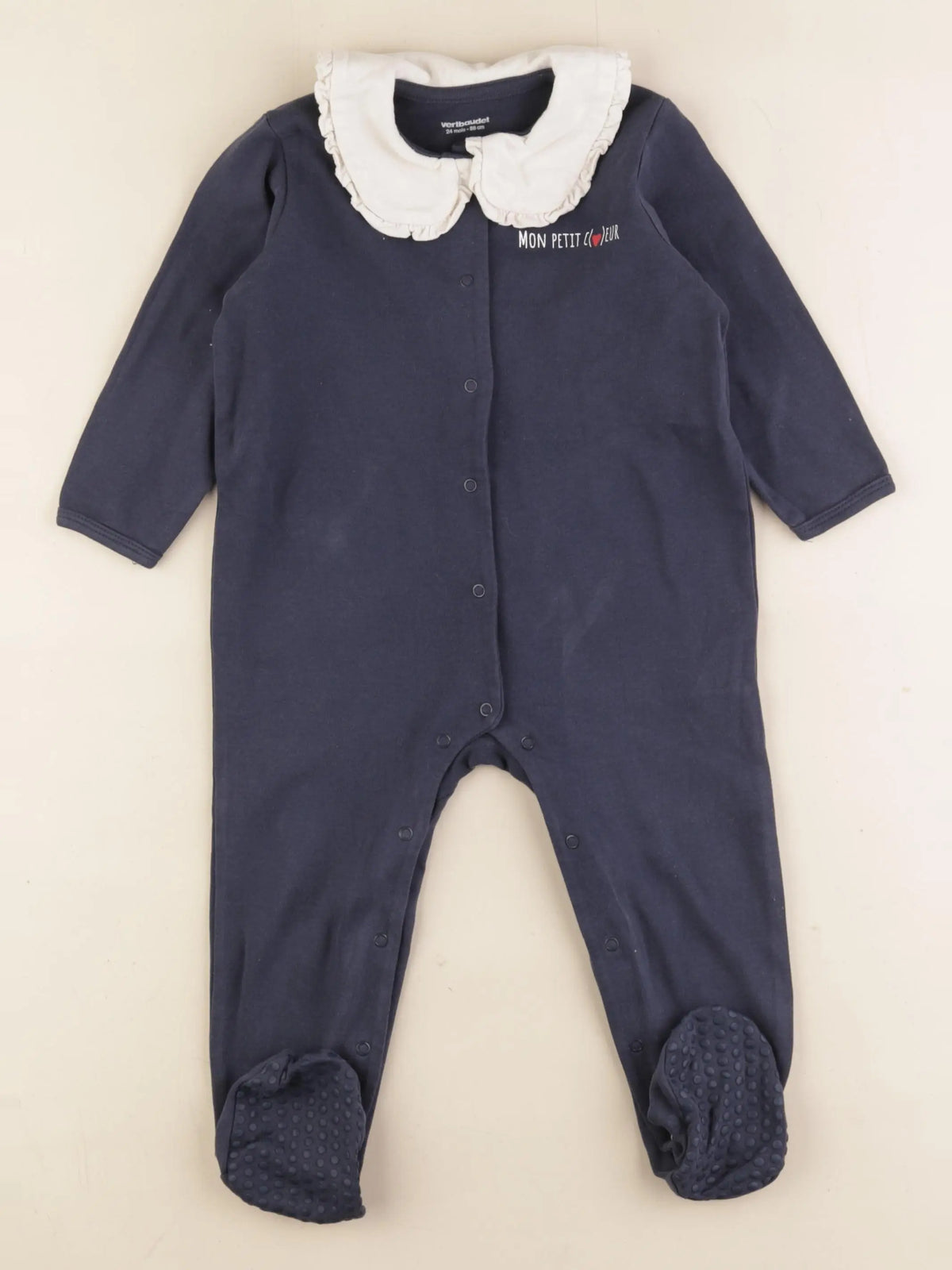 Vertbaudet - pyjama coton bleu - 24 mois