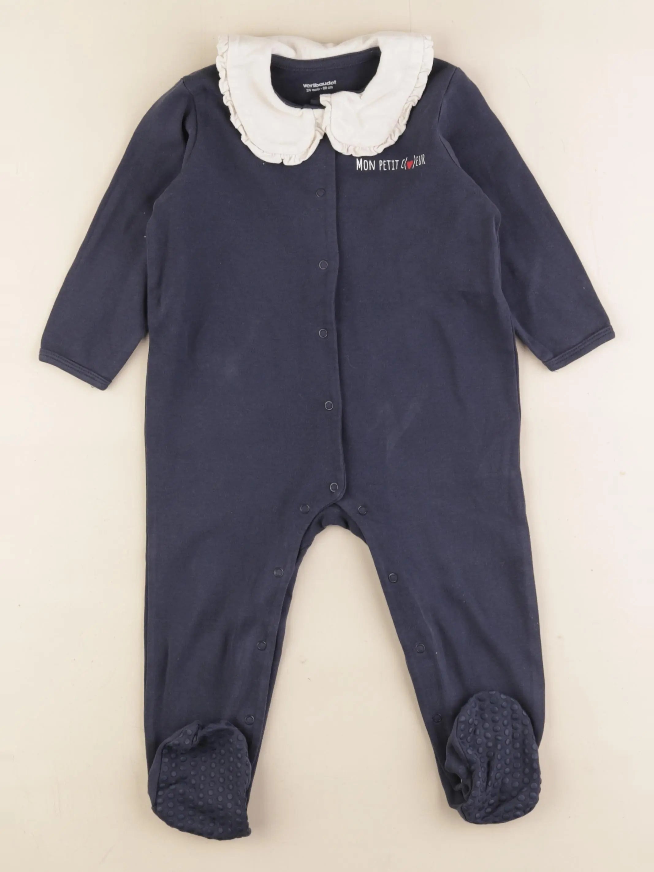 Vertbaudet - pyjama coton bleu - 24 mois