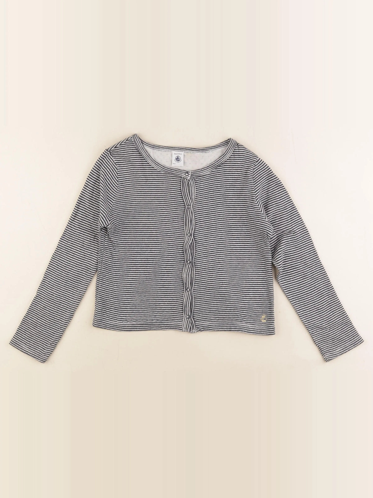 Petit Bateau - tee-shirt blanc, bleu - 8 ans