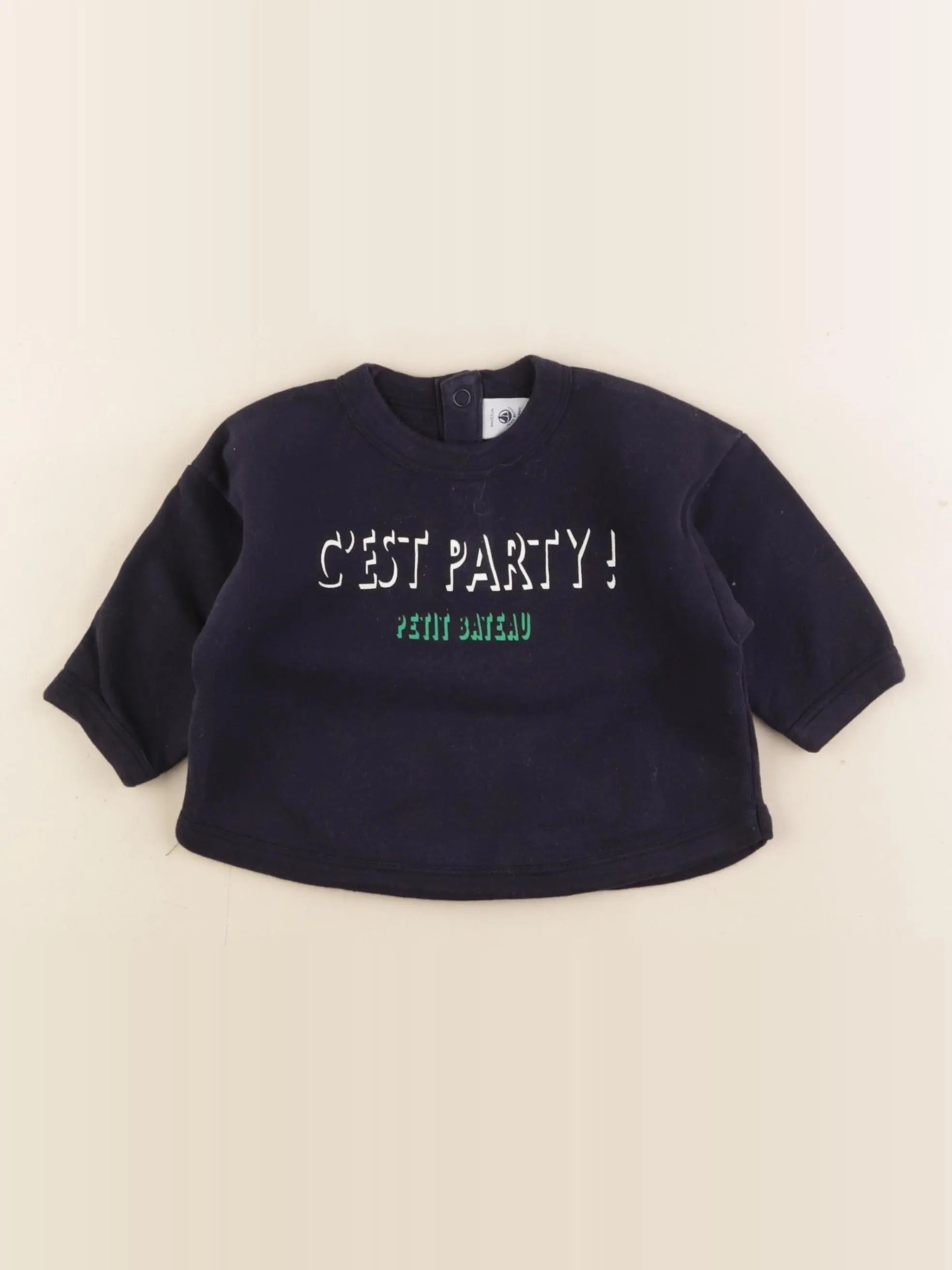Petit Bateau - sweat bleu - 6 mois