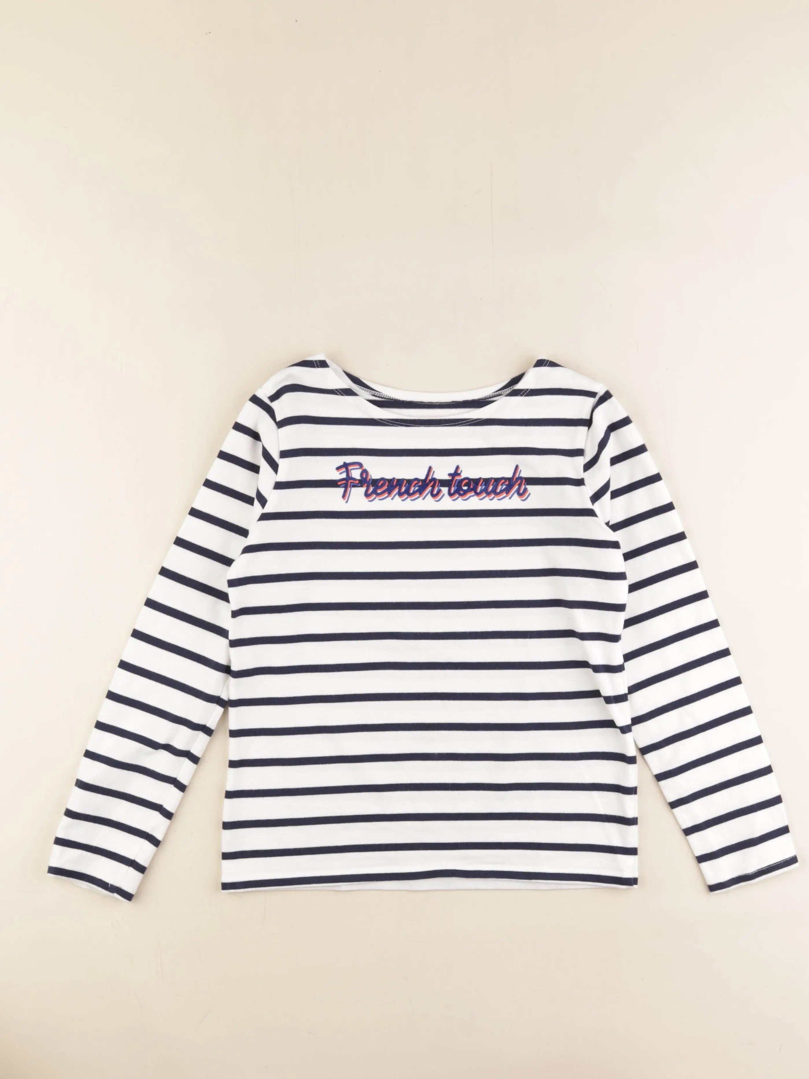 Monoprix - tee-shirt blanc, bleu - 10 ans