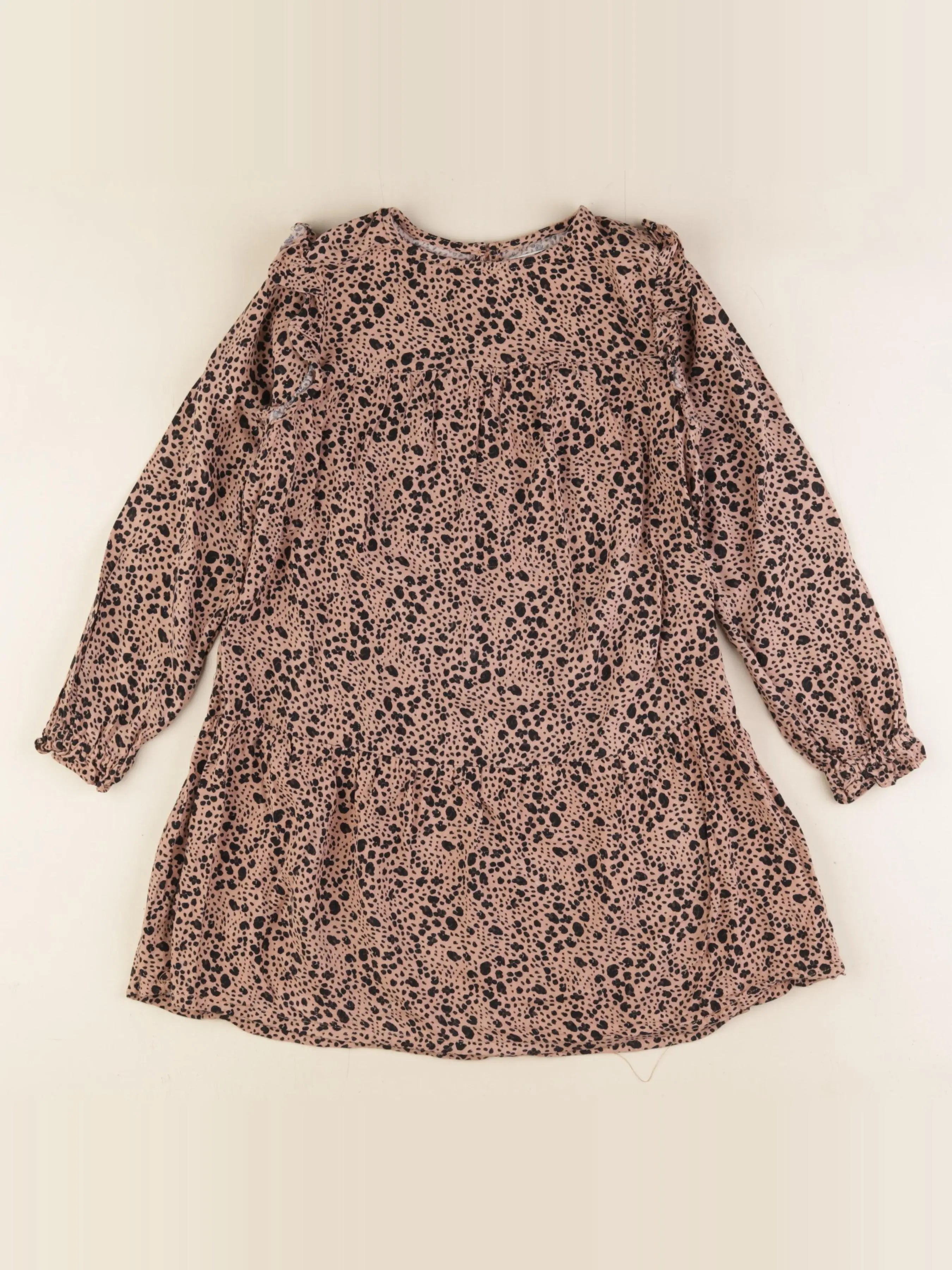 Vertbaudet - robe marron, noir - 7 ans