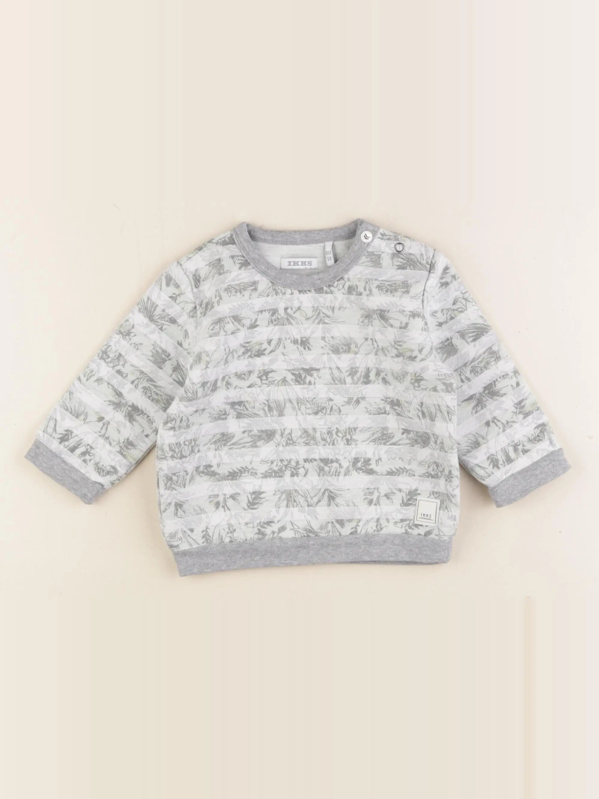 IKKS - sweat gris - 6 mois