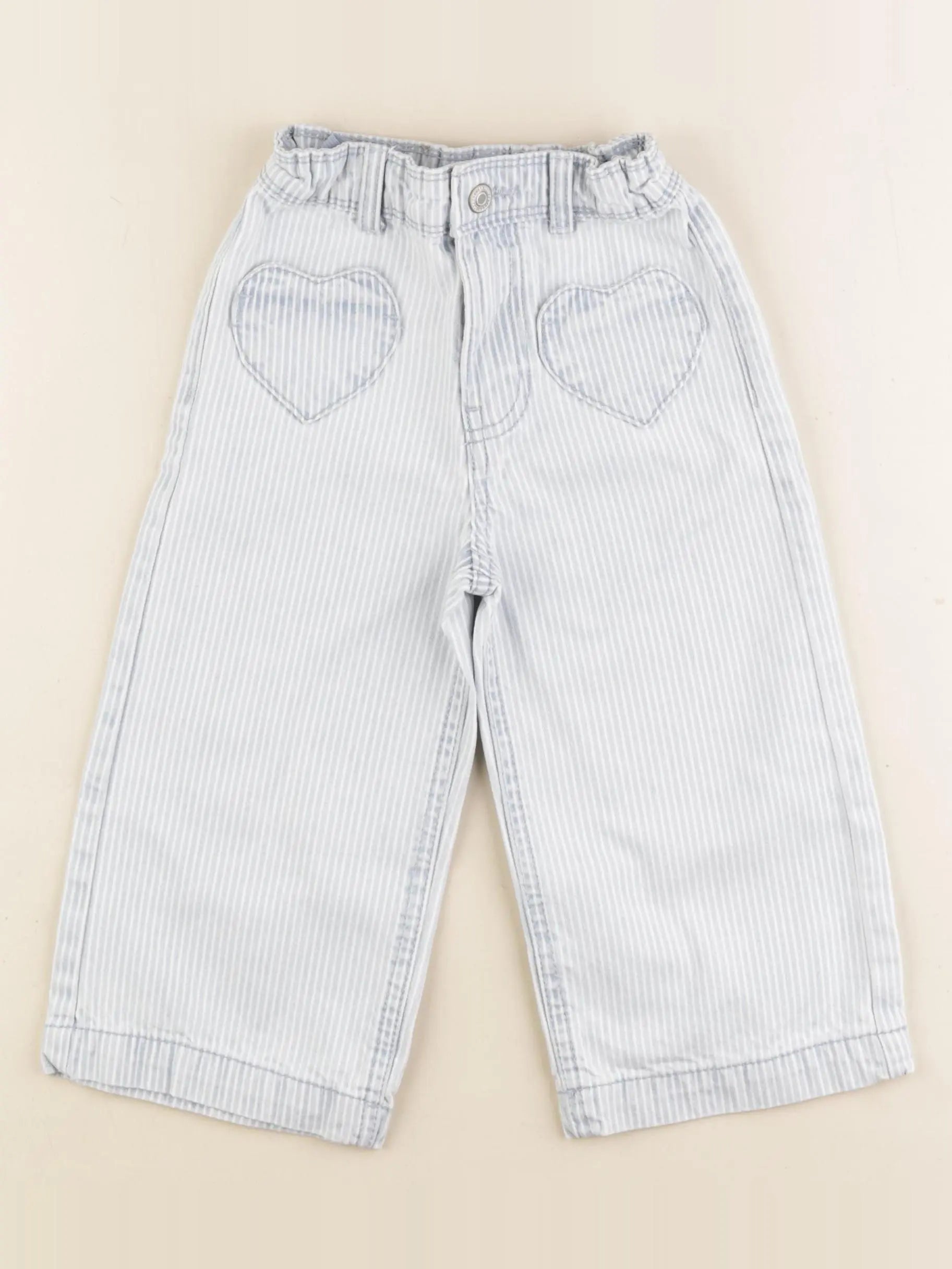 Vertbaudet - jean blanc, bleu - 4 ans