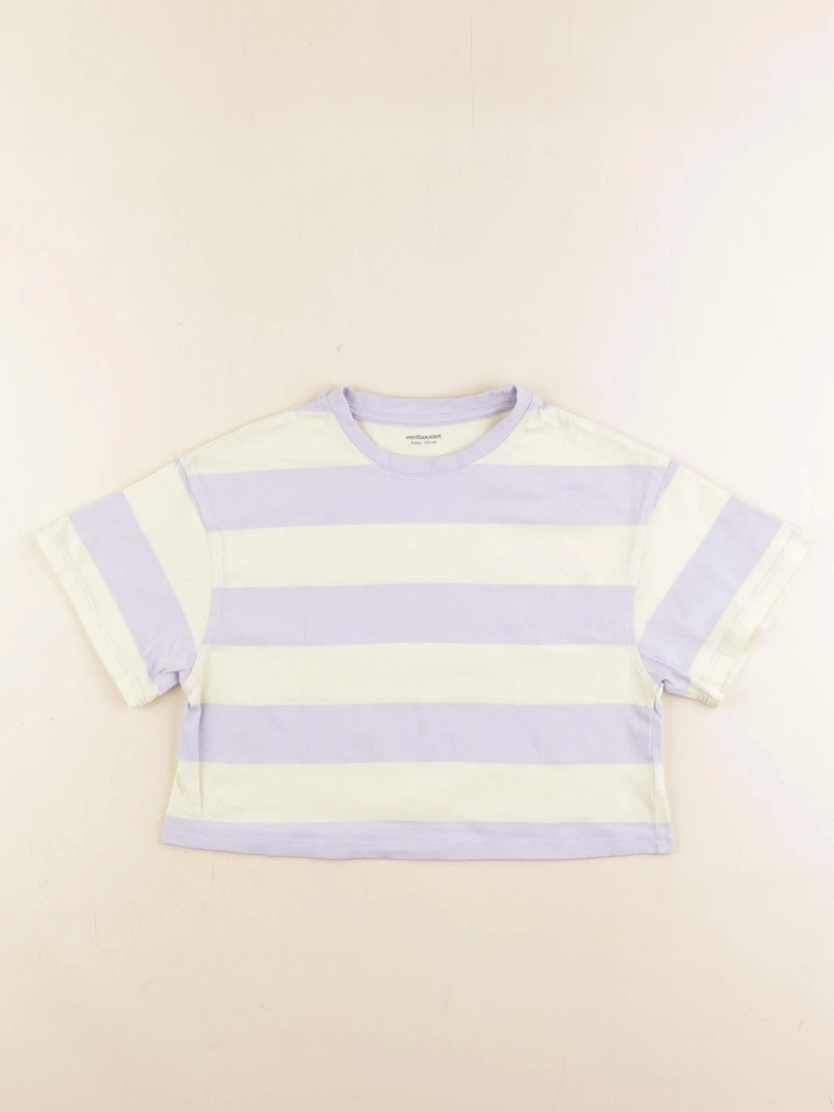 Vertbaudet - tee-shirt imprimé au dos blanc, violet - 8 ans