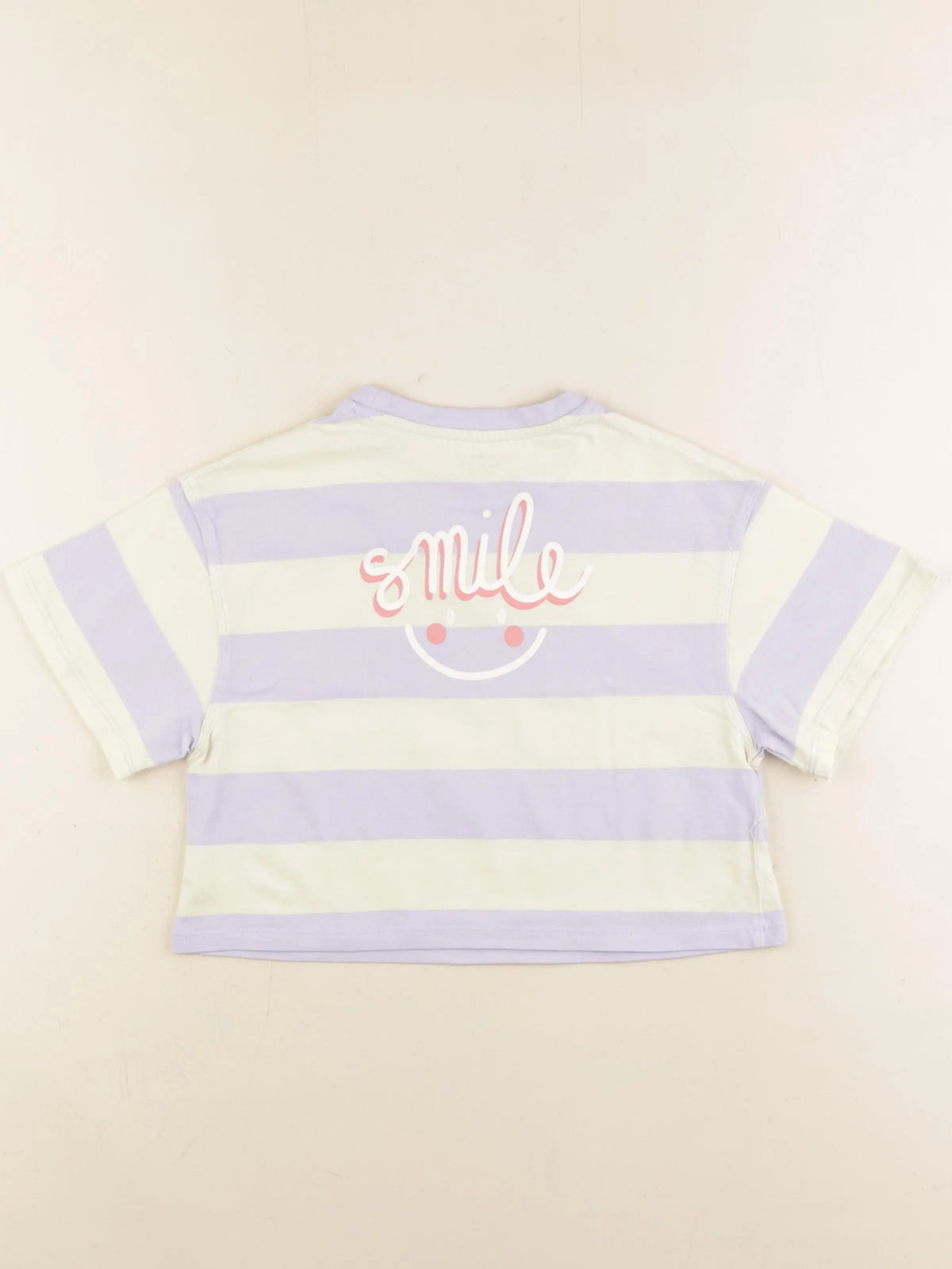 Vertbaudet - tee-shirt imprimé au dos blanc, violet - 8 ans