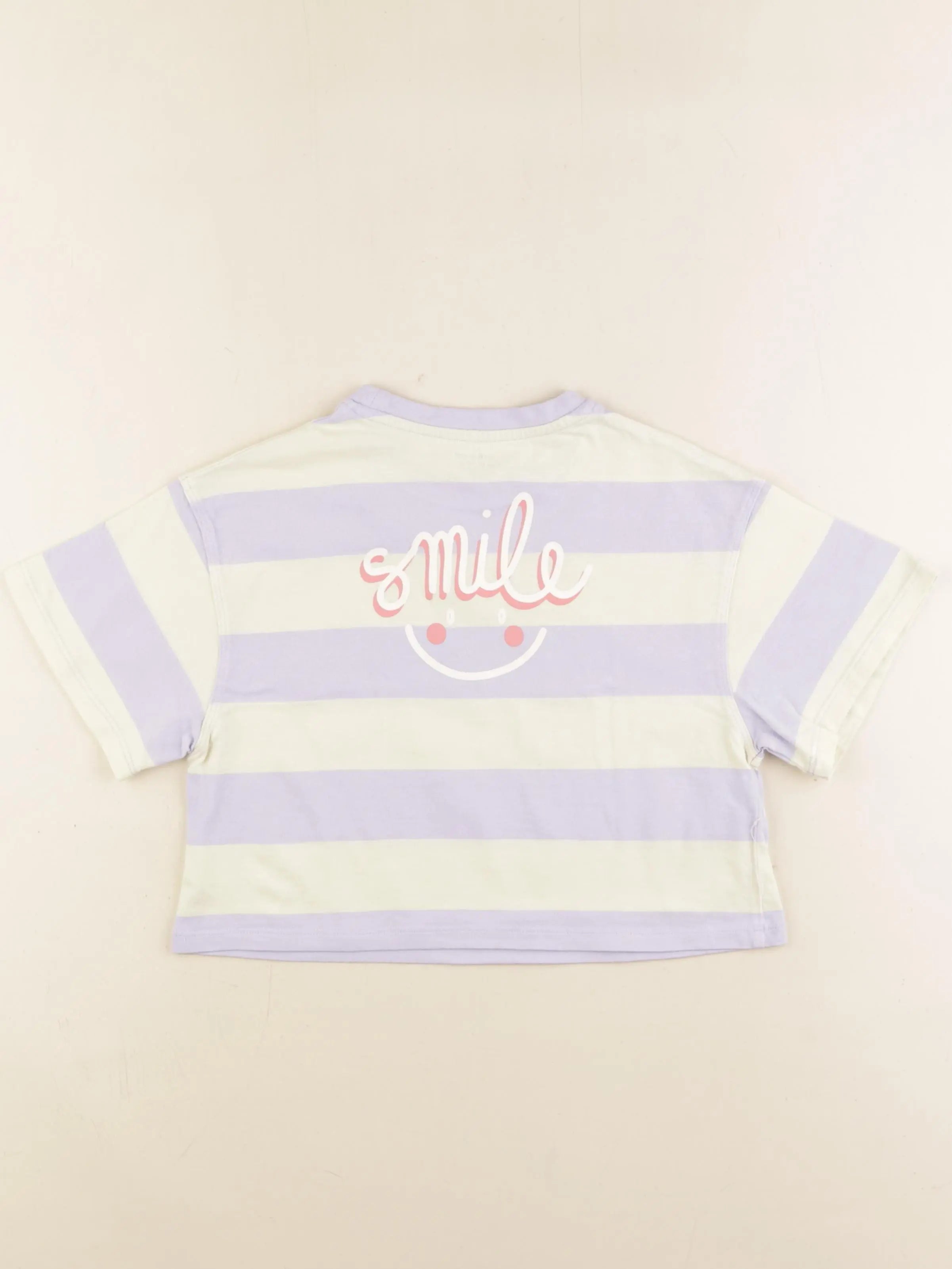 Vertbaudet - tee-shirt imprimé au dos blanc, violet - 8 ans