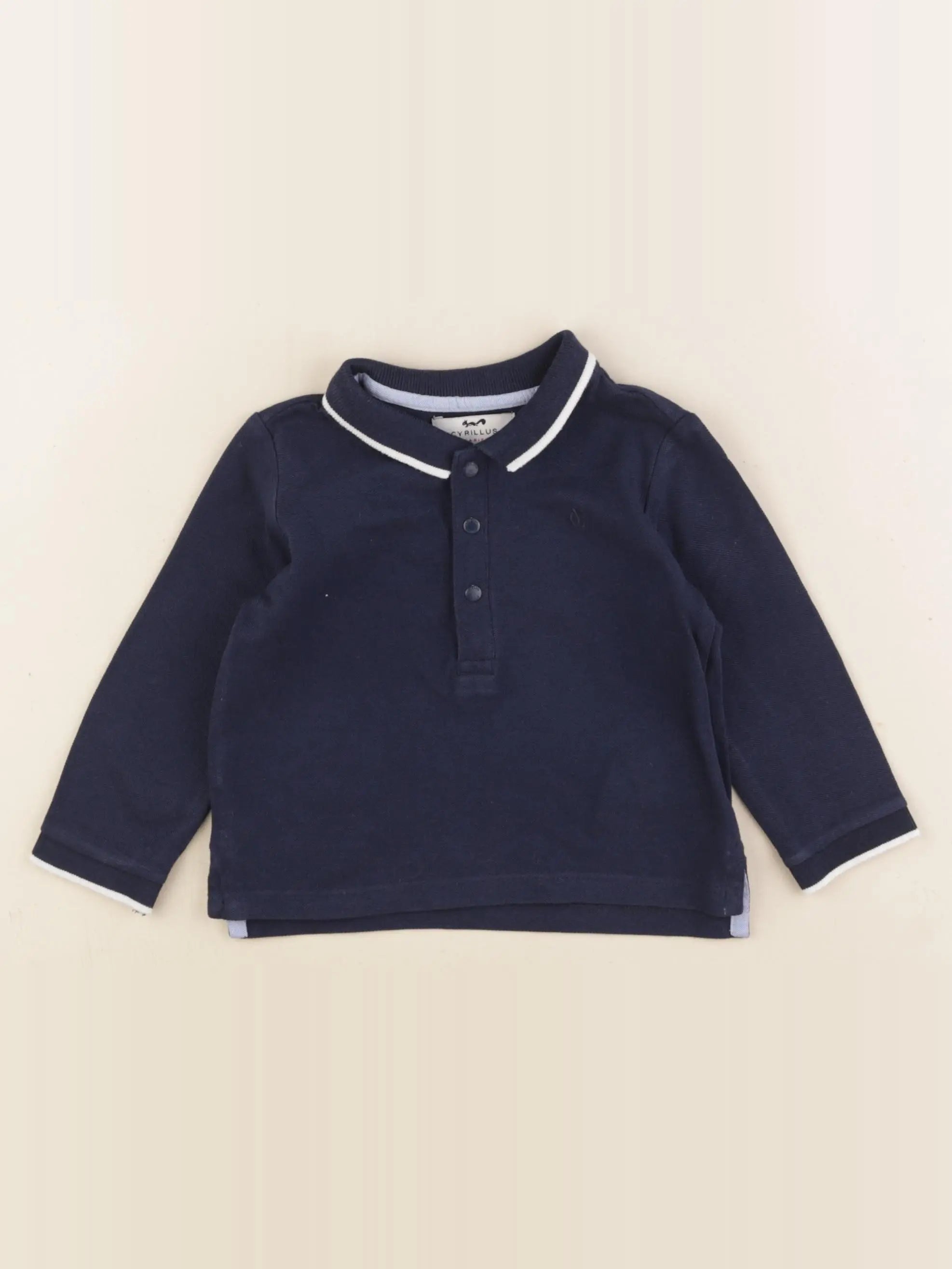 Cyrillus - polo bleu - 12 mois