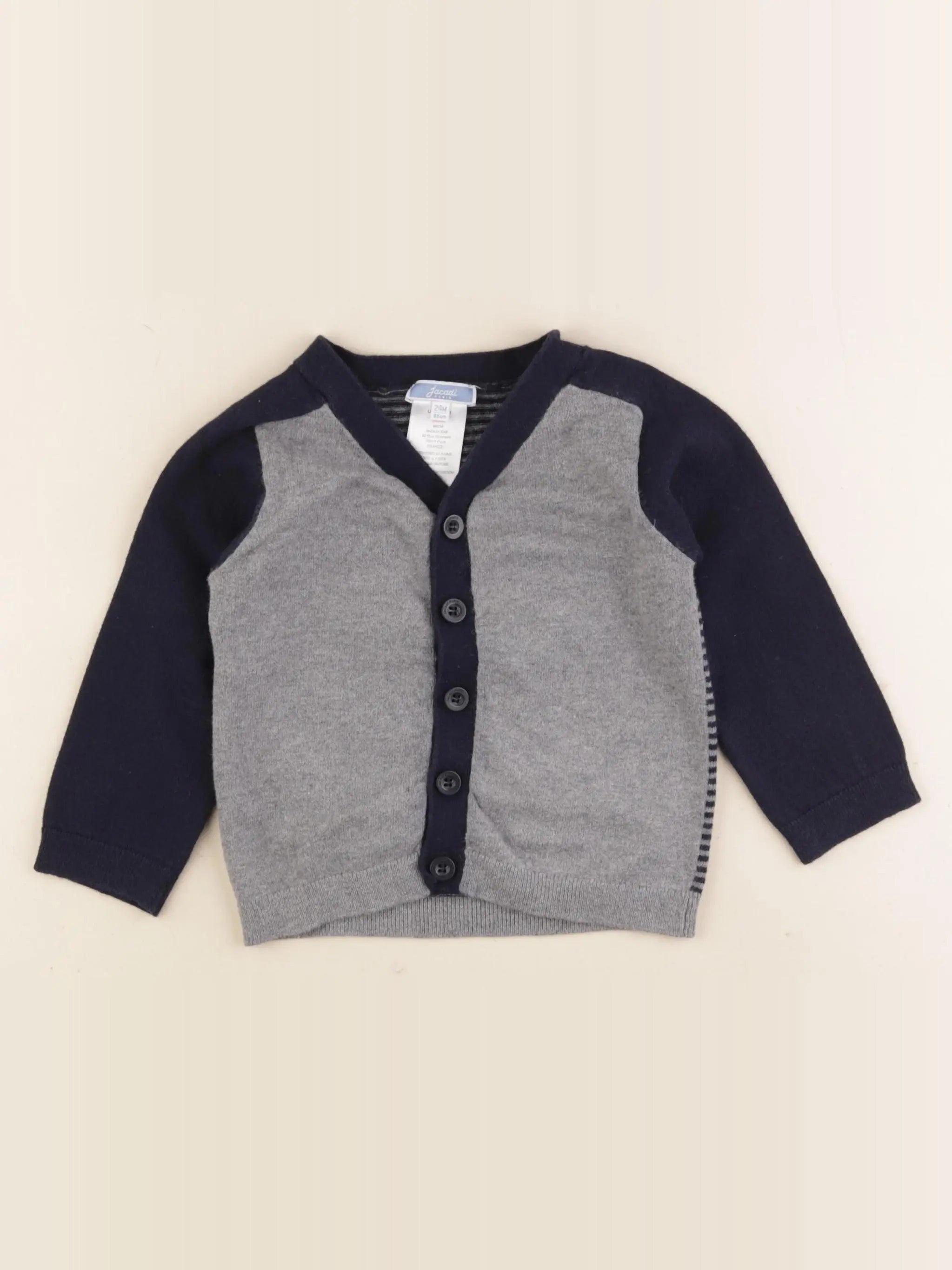 Jacadi - gilet bleu, gris - 24 mois