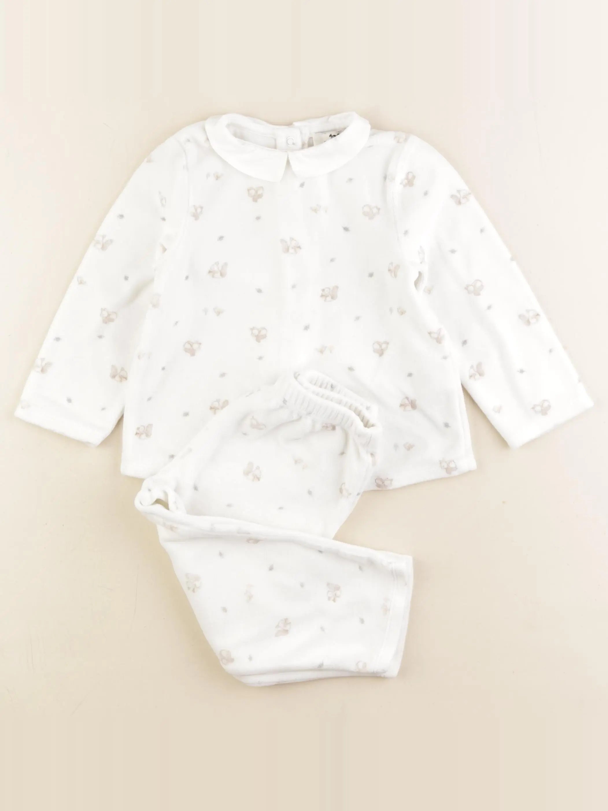 Cyrillus - pyjama velours blanc - 24 mois