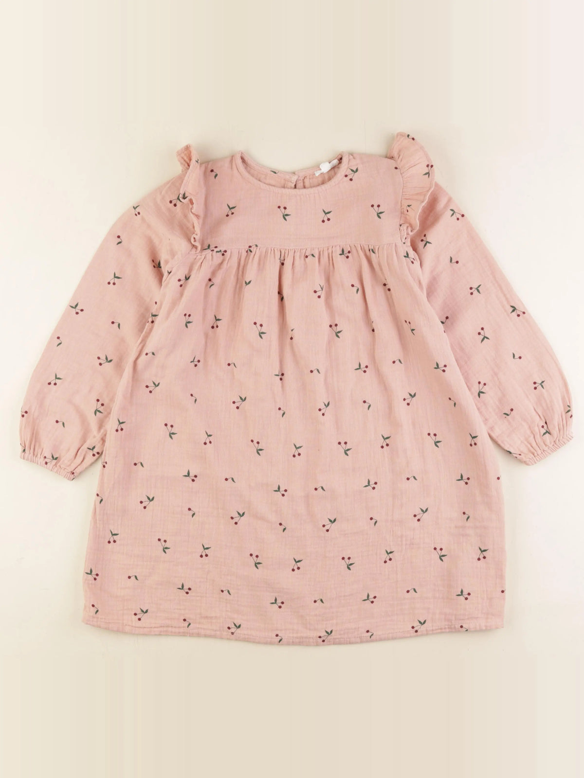 Vertbaudet - robe coton rose - 8 ans