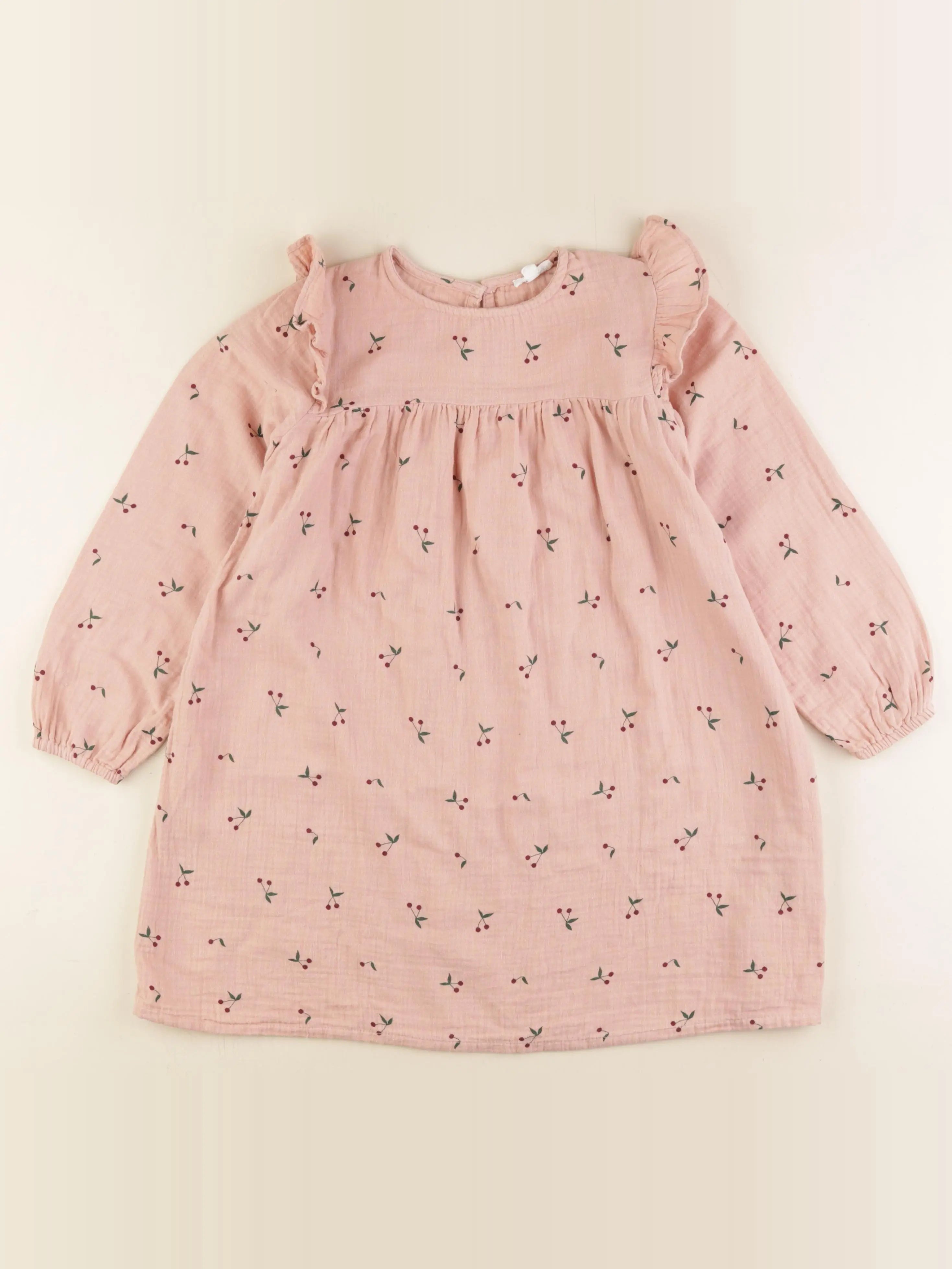 Vertbaudet - robe coton rose - 8 ans