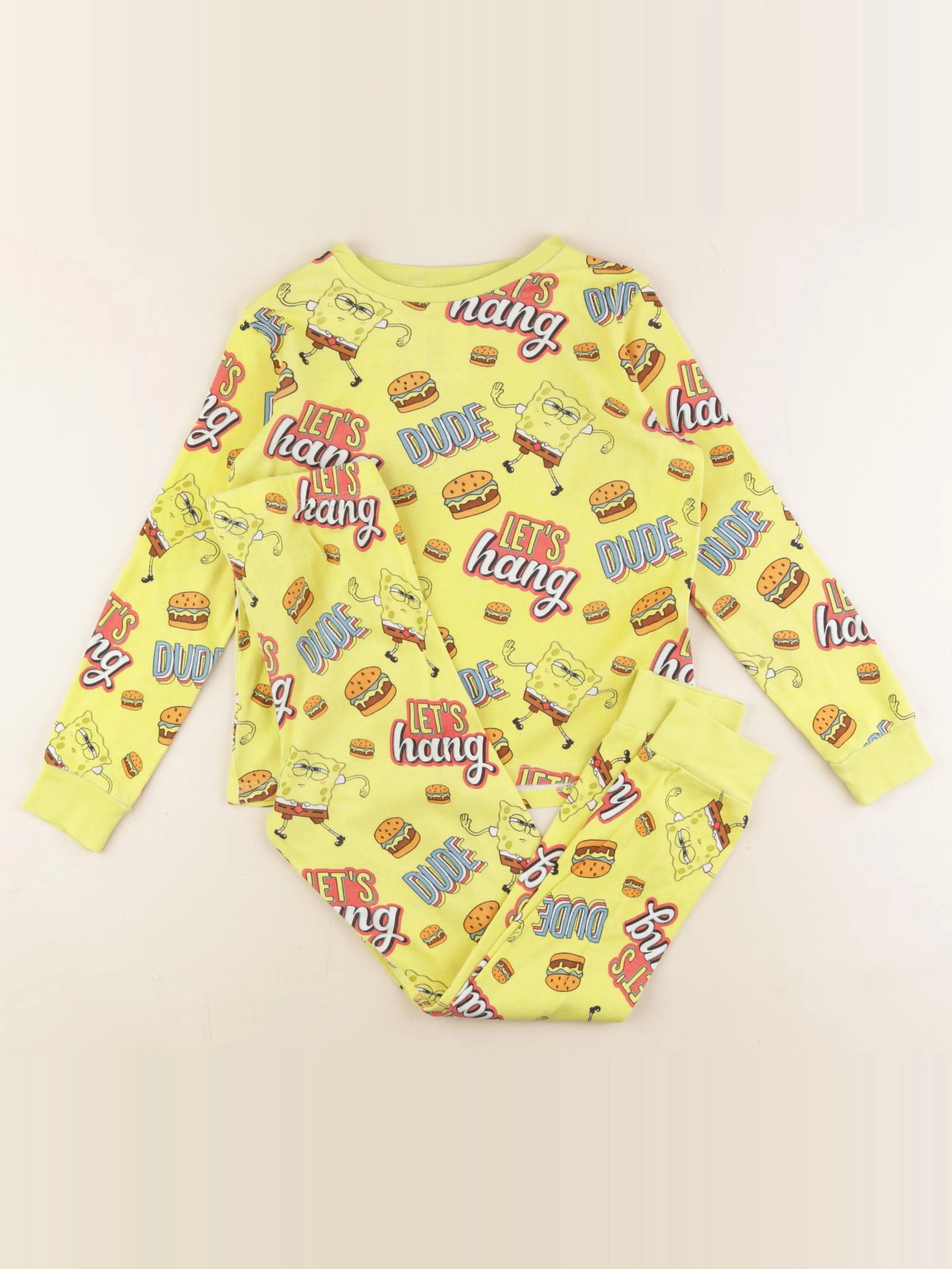 H&M - pyjama coton jaune - 6/8 ans