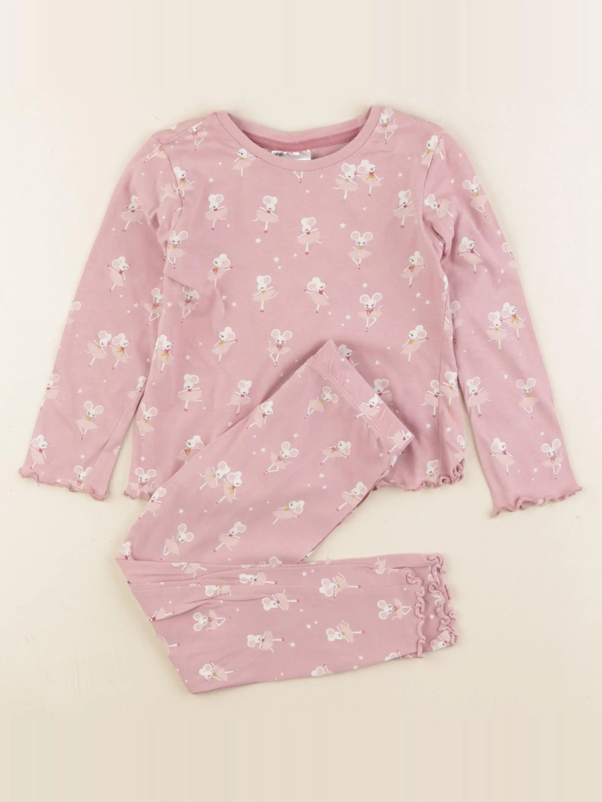 H&M - pyjama coton rose - 2/4 ans