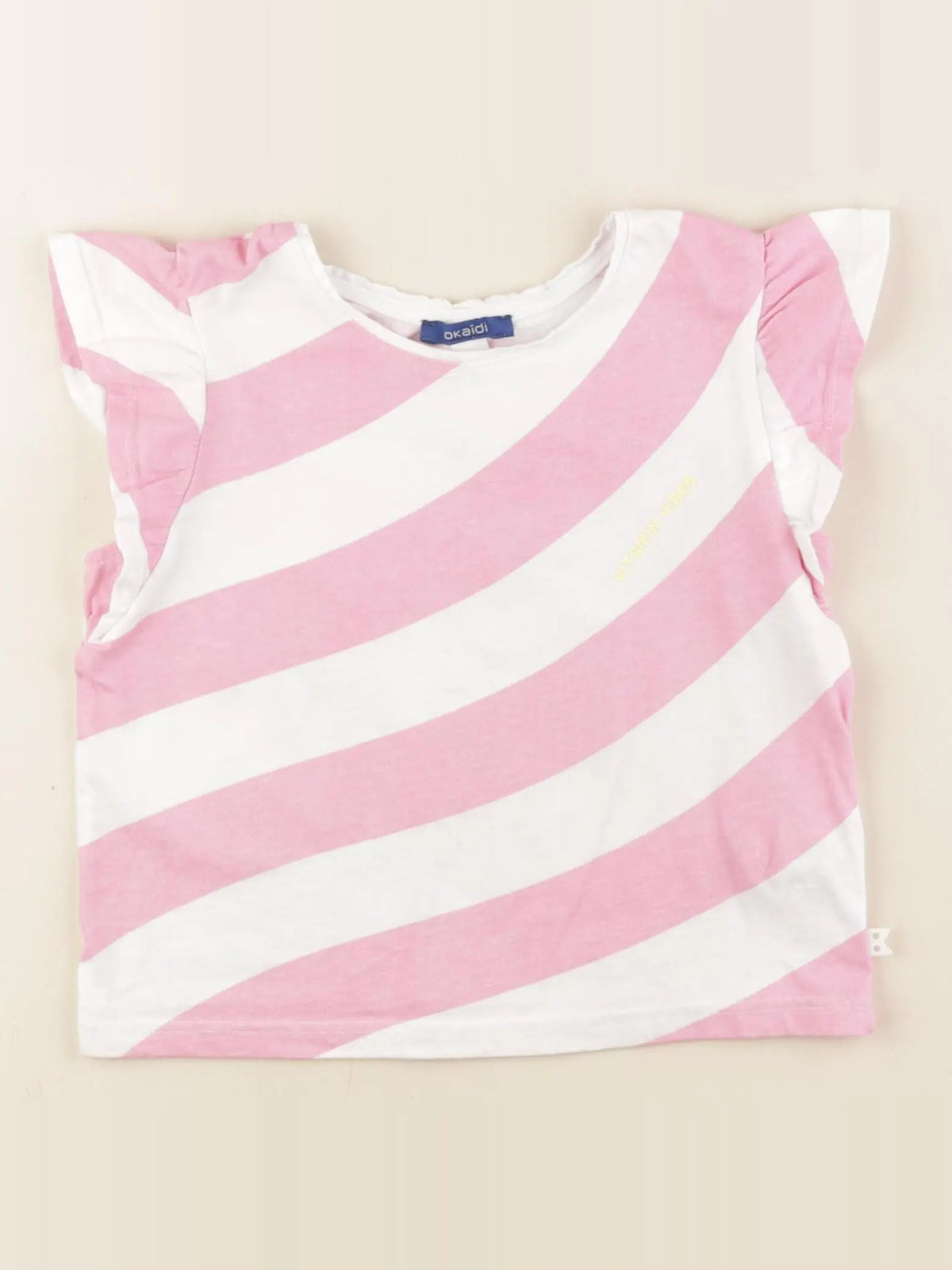 Okaidi - tee-shirt rose, blanc - 4 ans