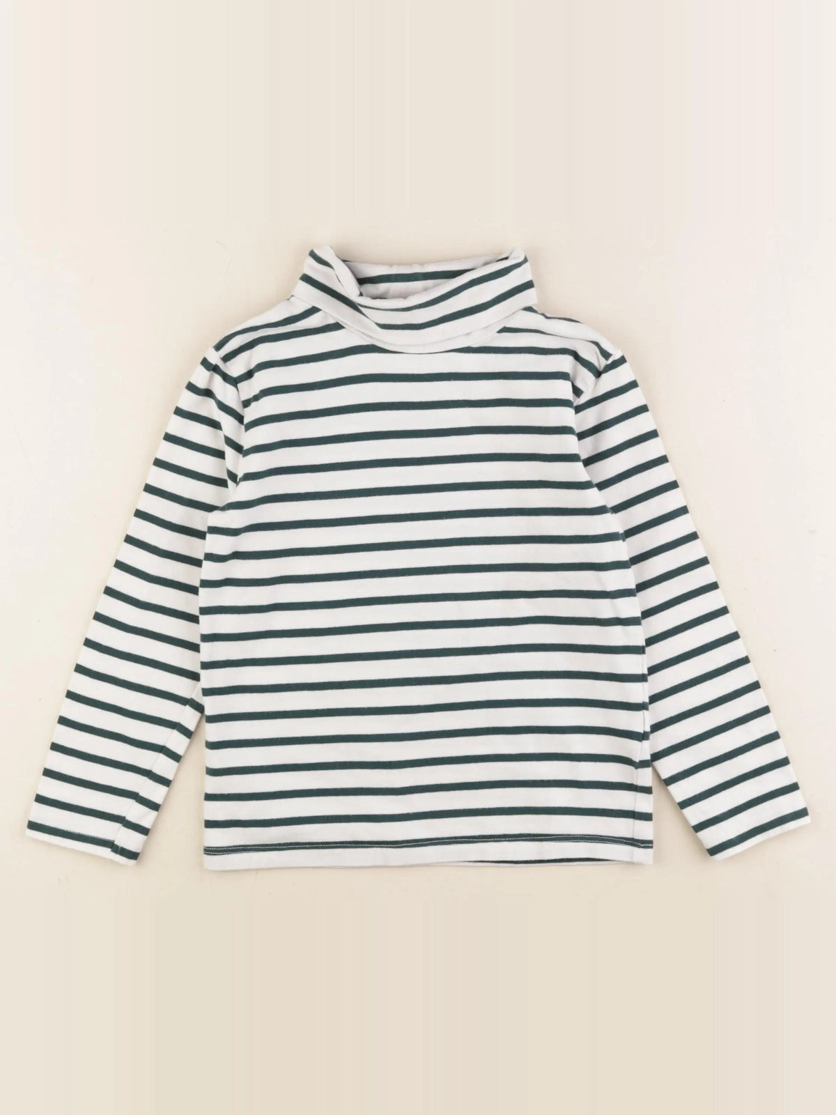 Vertbaudet - sous-pull blanc, vert - 6 ans